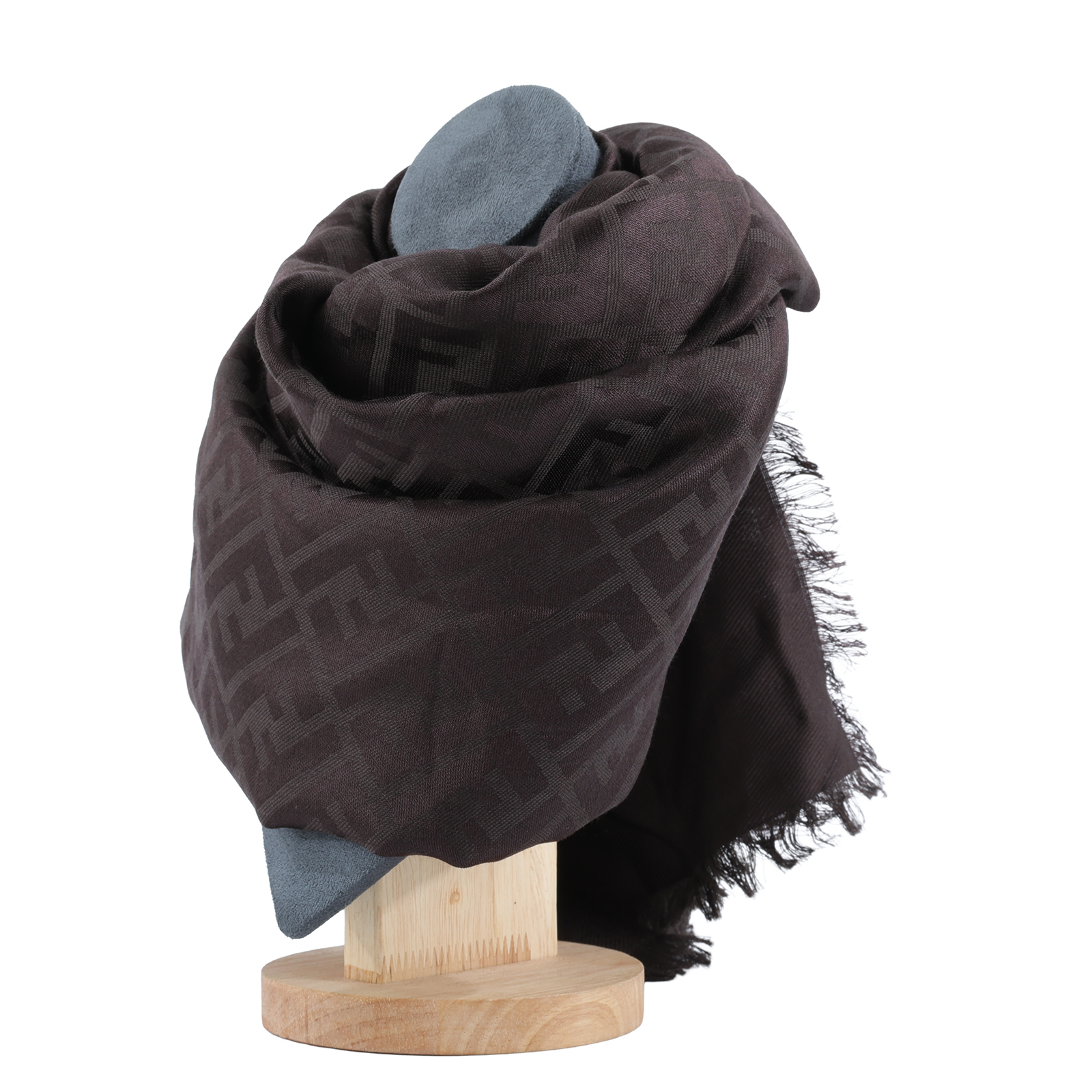 芬迪 FENDI FF 真絲 披肩 圍巾 FXT069AJW7F1U6N 棕FF圍巾 無附屬品