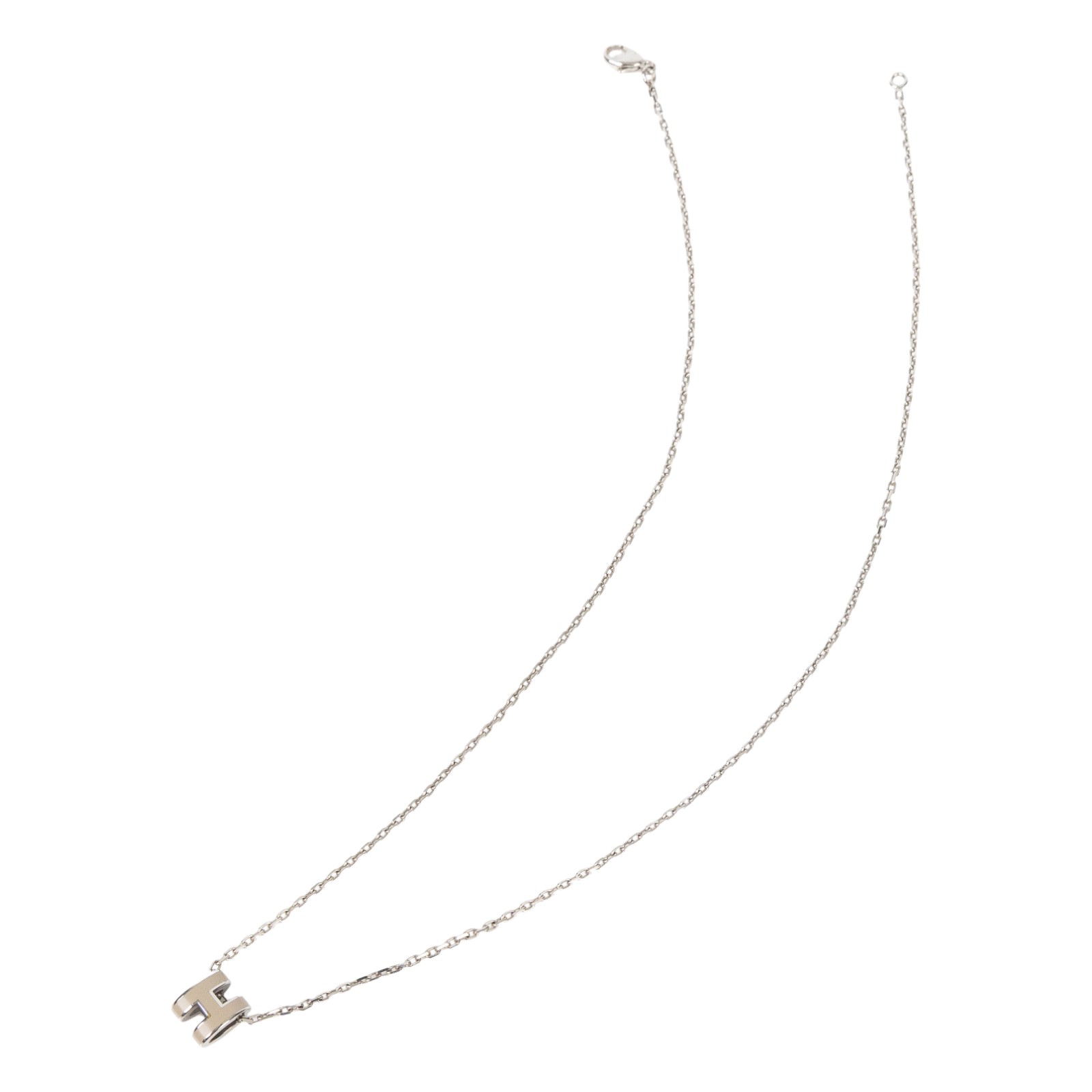 愛馬仕 Hermes Mini Pop H 墜飾 淺褐色 H147992FP55 /ST 02 43 栗子銀POP H MINI 項鍊 原廠盒子/防塵袋/內襯