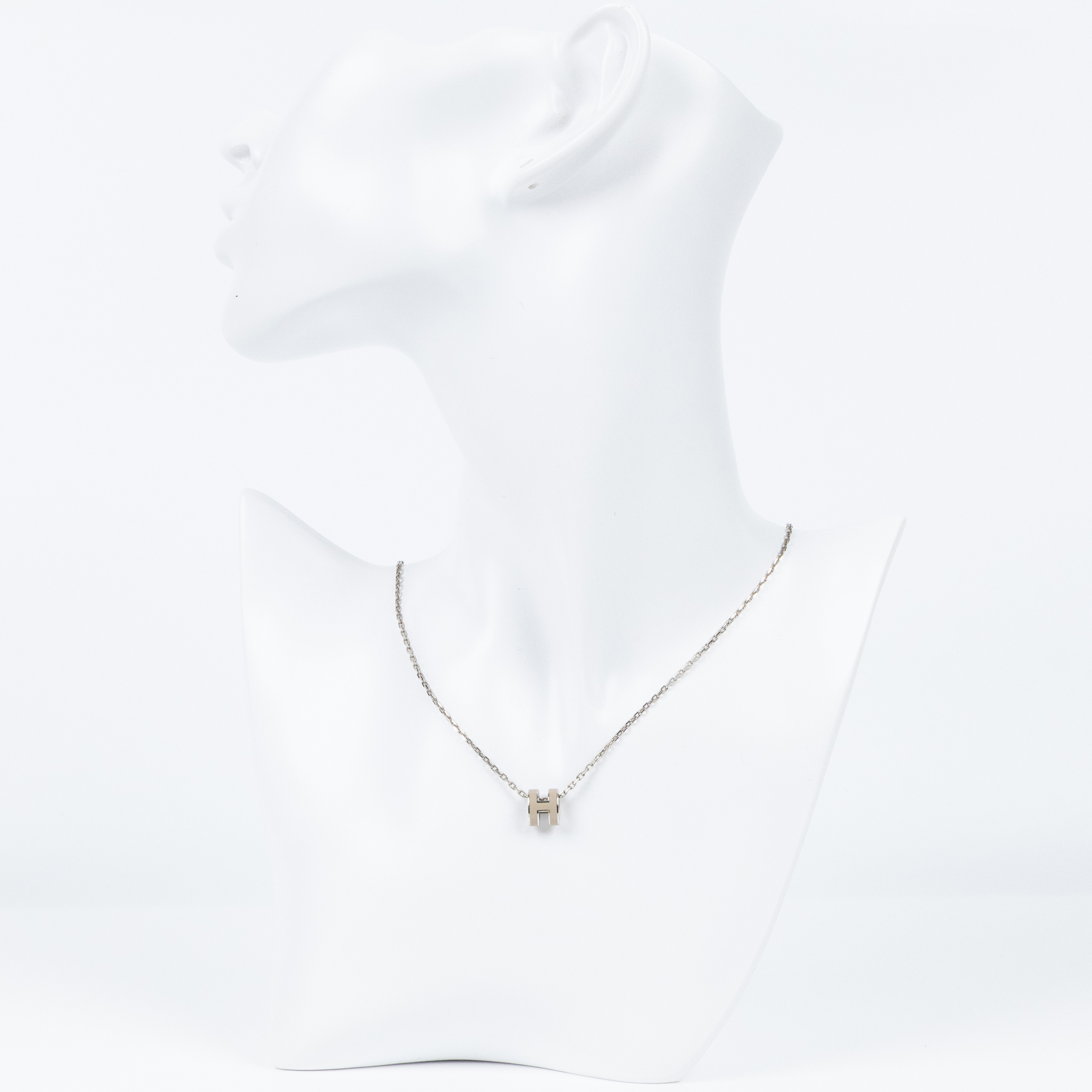 愛馬仕 Hermes Mini Pop H 墜飾 淺褐色 H147992FP55 /ST 02 43 栗子銀POP H MINI 項鍊 原廠盒子/防塵袋/內襯