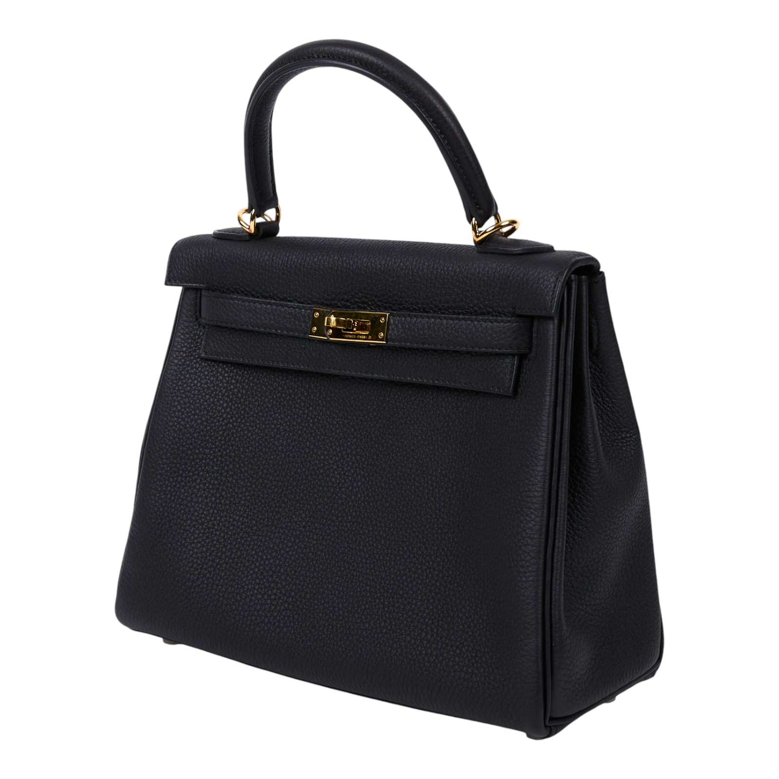 愛馬仕 Hermes Kelly Bag 凱莉包 25 黑色 金色五金 H044624CC89 /UAP650NYD  原廠盒子/防塵袋/鎖組/背帶/雨衣