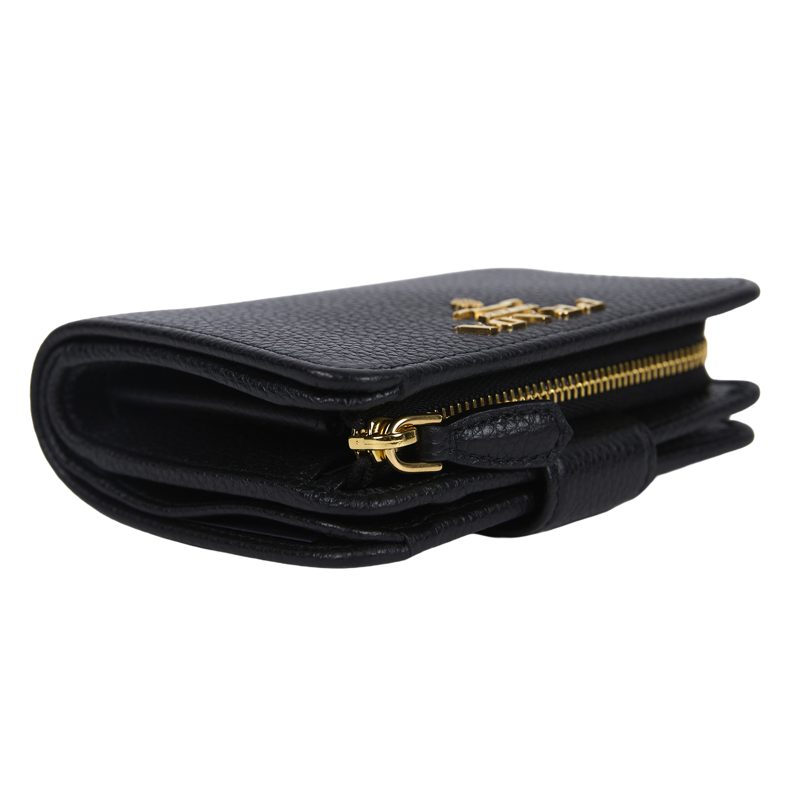 普拉達 PRADA 皮革 錢包 短夾 1ML018_2E3A 黑色中夾 原廠盒子/保證卡/購買證明