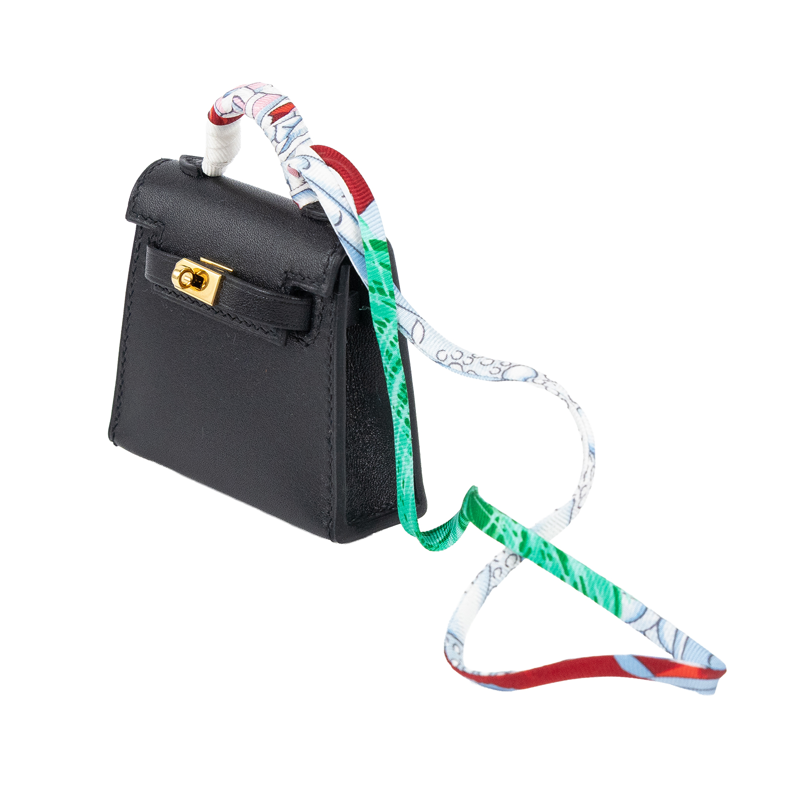 愛馬仕 Hermes Kelly Twilly 超迷你型 凱莉包吊飾 H079066 Y刻 黑金KELLY吊飾 原廠盒子/防塵袋