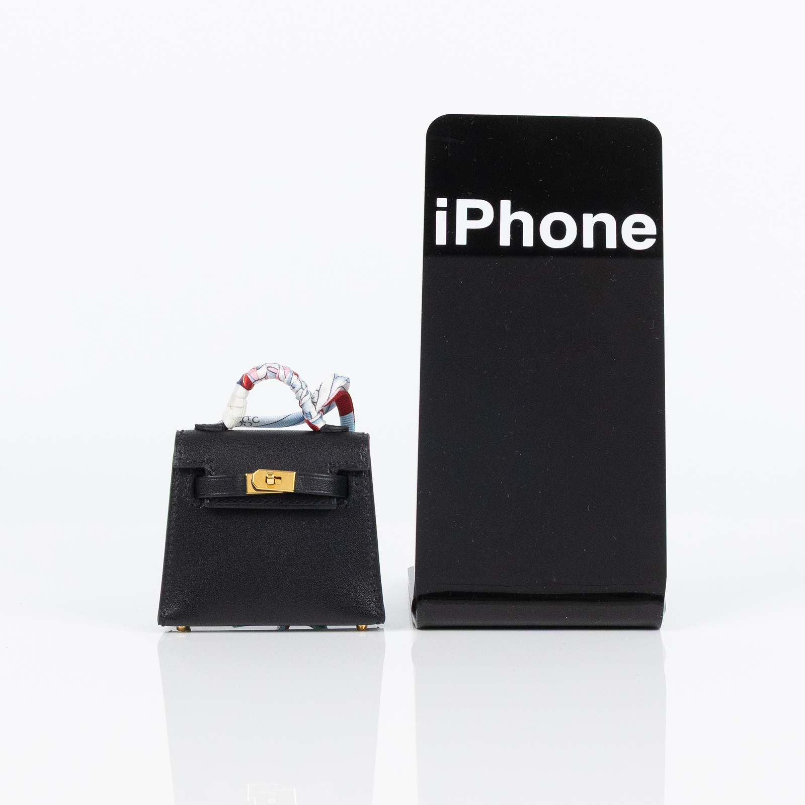 愛馬仕 Hermes Kelly Twilly 超迷你型 凱莉包吊飾 H079066 Y刻 黑金KELLY吊飾 原廠盒子/防塵袋