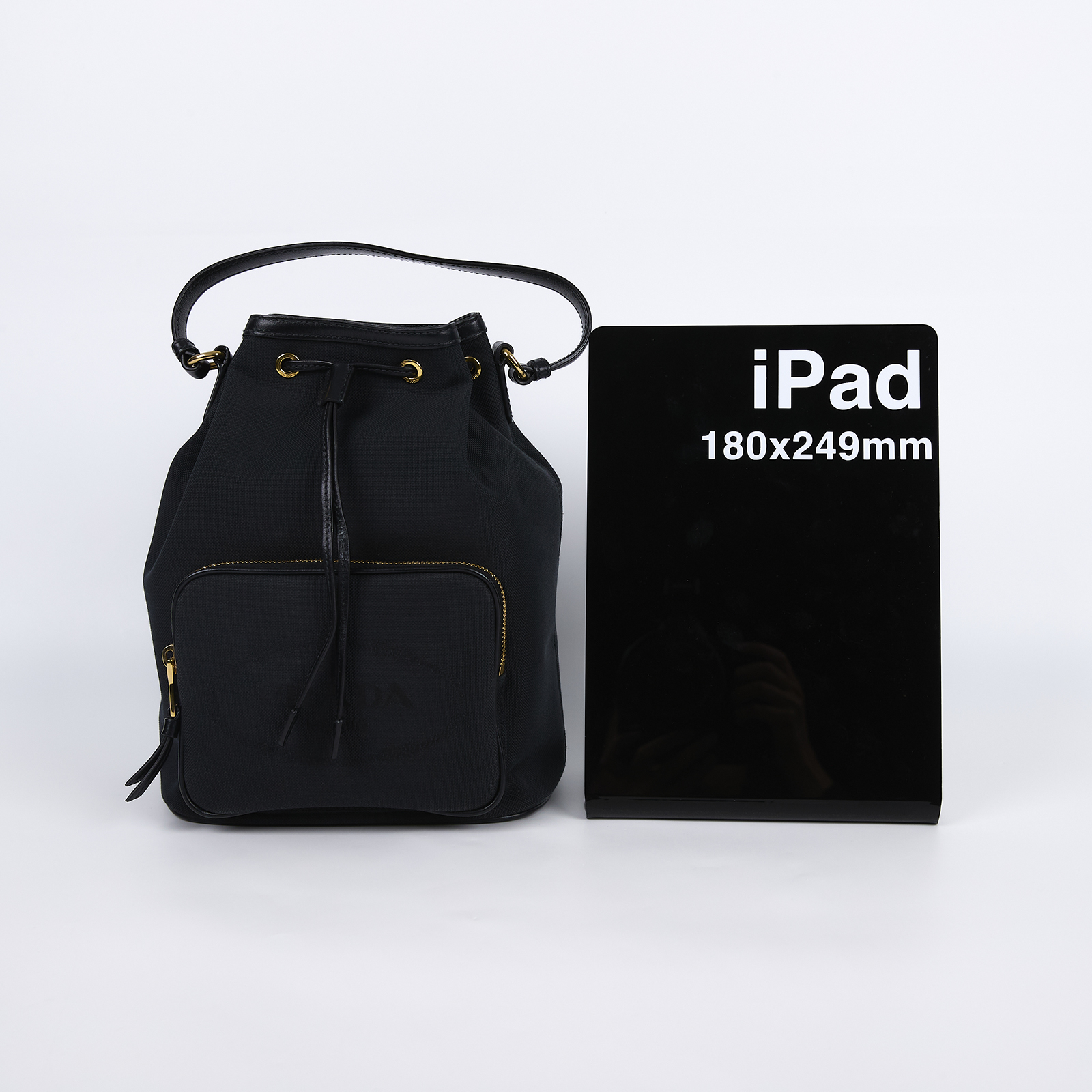 普拉達 PRADA Duet 水桶袋  黑色水桶包 防塵袋