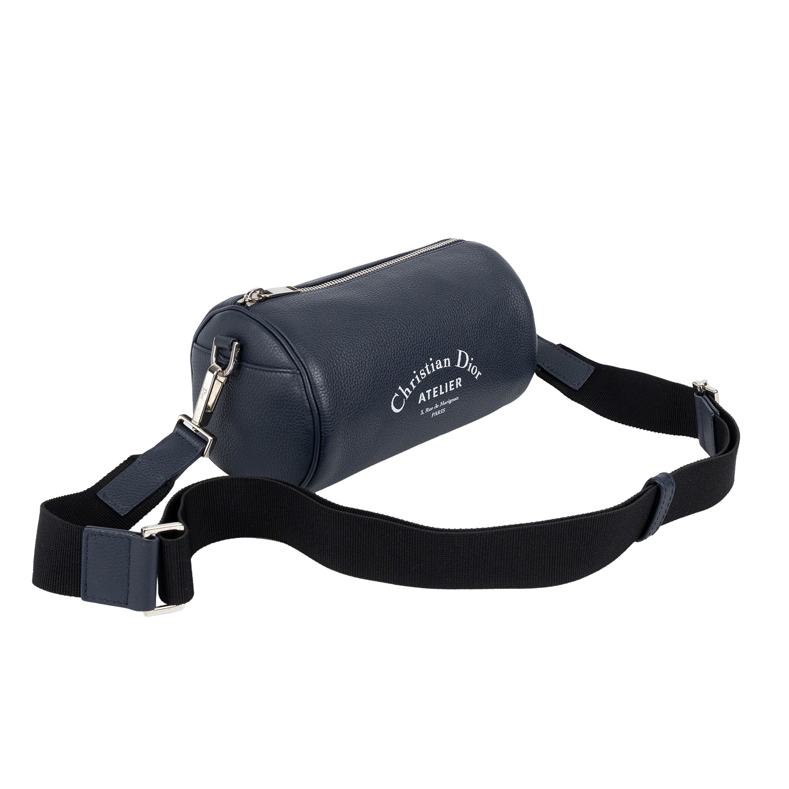 迪奧 CHRISTIAN DIOR Roller Bag 斜背包 滾筒包 1ATPO061XXX 深藍圓筒包 防塵袋/背帶