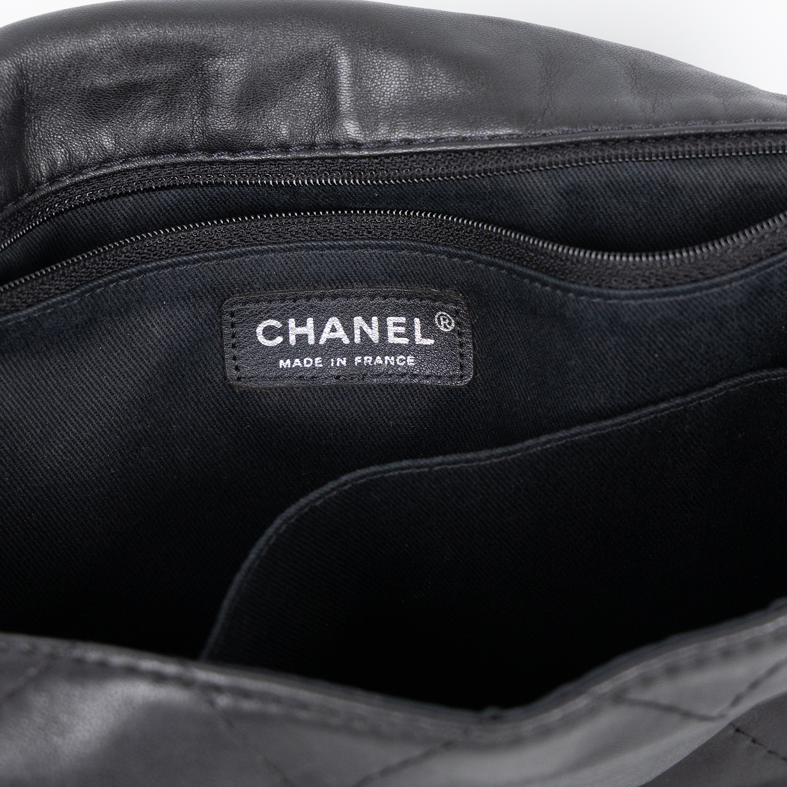 香奈兒 CHANEL 鏈帶 翻蓋包  15開黑銀羊翻蓋鍊包 無附屬品