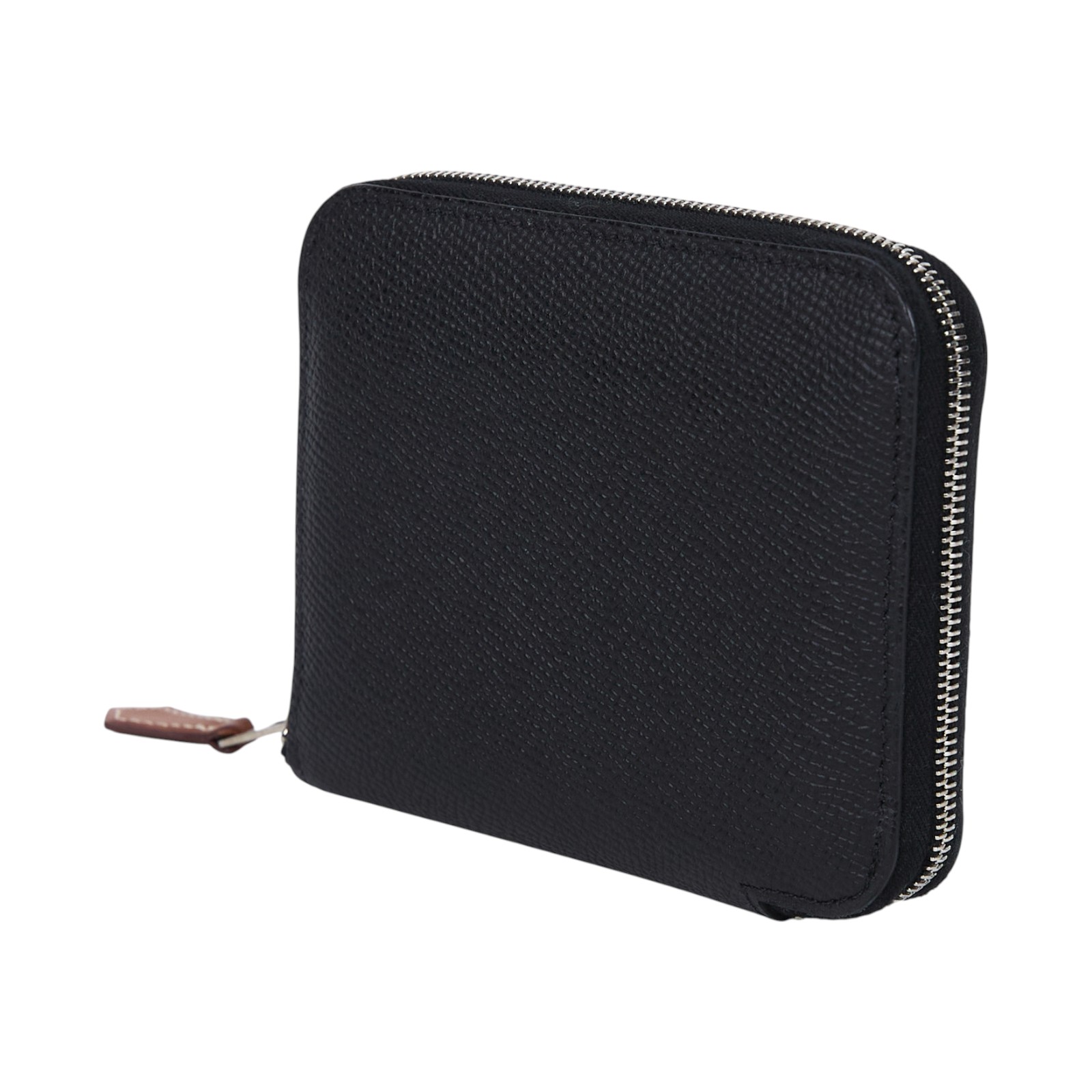 愛馬仕 Hermes SilkIn 拉鍊 絲巾 短夾 錢包 SILK W MZ 011  MS W刻黑絲巾短夾 原廠盒子/防塵袋