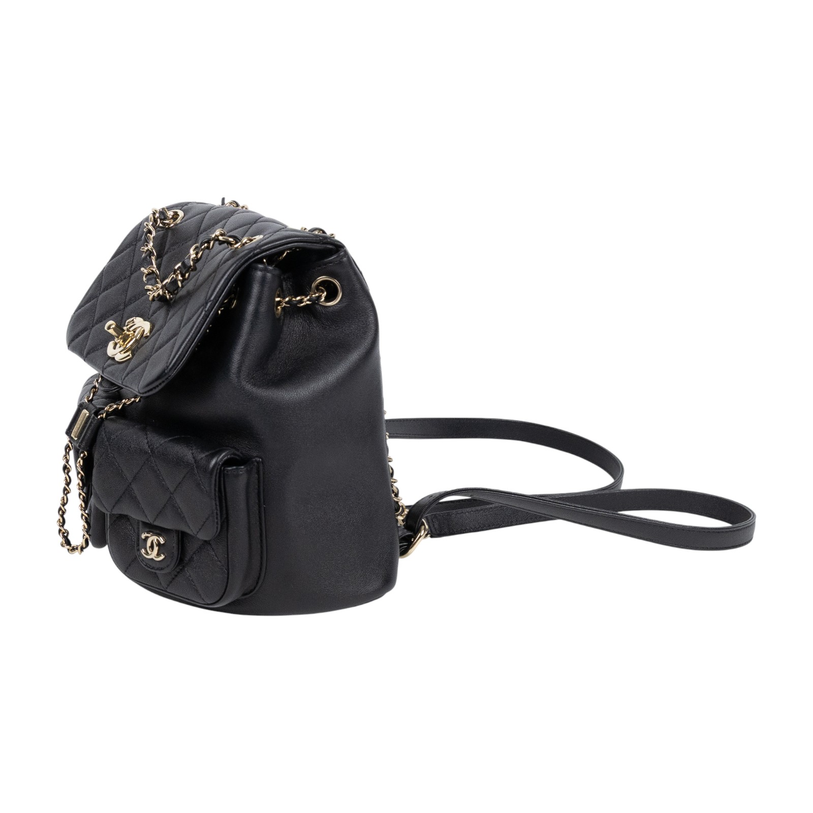 香奈兒 CHANEL Duma 經典 CC Logo 菱格紋 雙肩 後背包 AS3860 B13026 晶片款 黑DUMA後背包 原廠盒子/防塵袋/購買證明