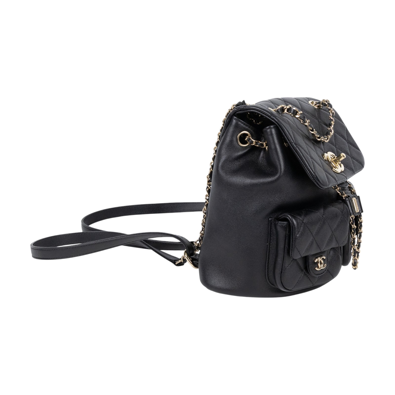 香奈兒 CHANEL Duma 經典 CC Logo 菱格紋 雙肩 後背包 AS3860 B13026 晶片款 黑DUMA後背包 原廠盒子/防塵袋/購買證明