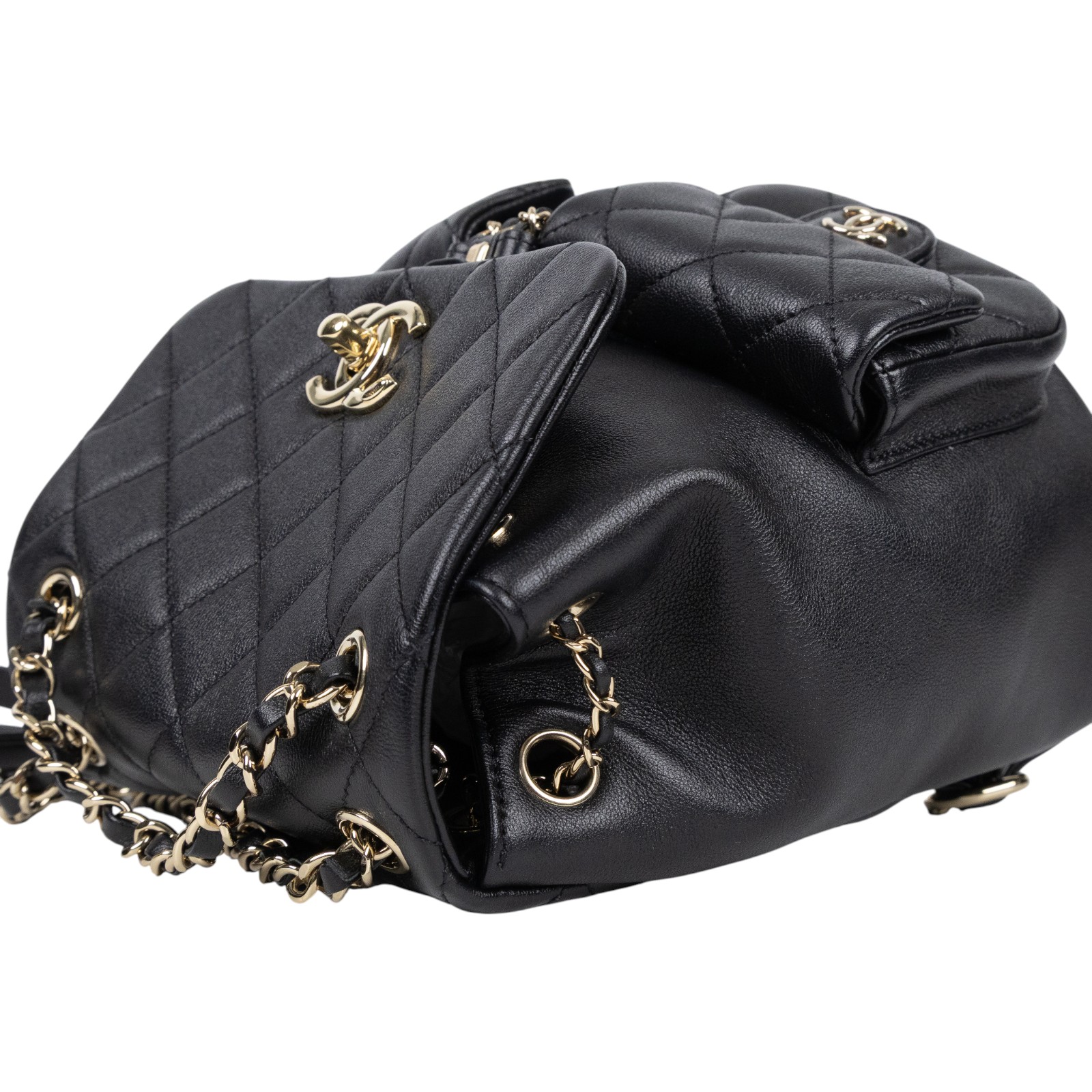 香奈兒 CHANEL Duma 經典 CC Logo 菱格紋 雙肩 後背包 AS3860 B13026 晶片款 黑DUMA後背包 原廠盒子/防塵袋/購買證明