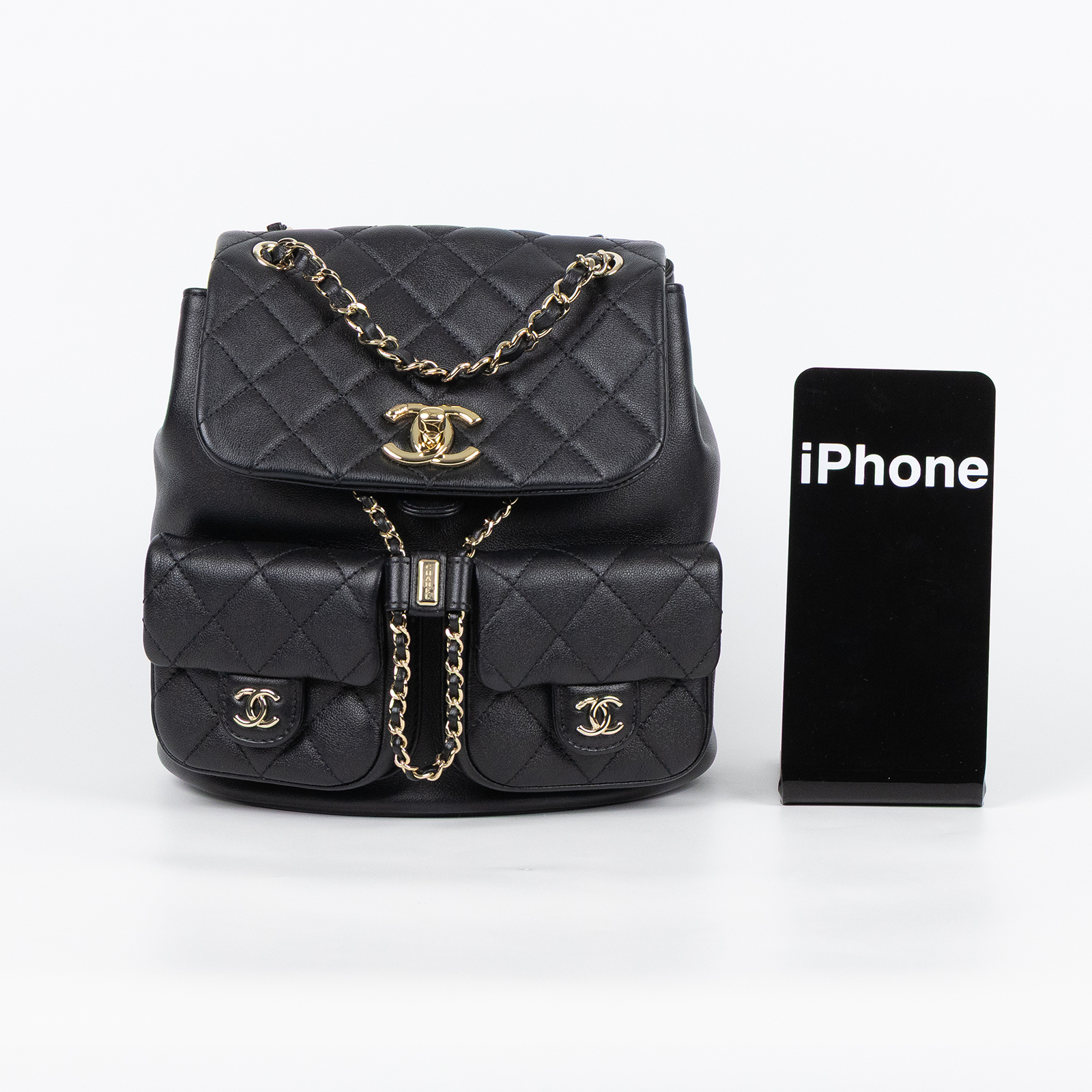 香奈兒 CHANEL Duma 經典 CC Logo 菱格紋 雙肩 後背包 AS3860 B13026 晶片款 黑DUMA後背包 原廠盒子/防塵袋/購買證明