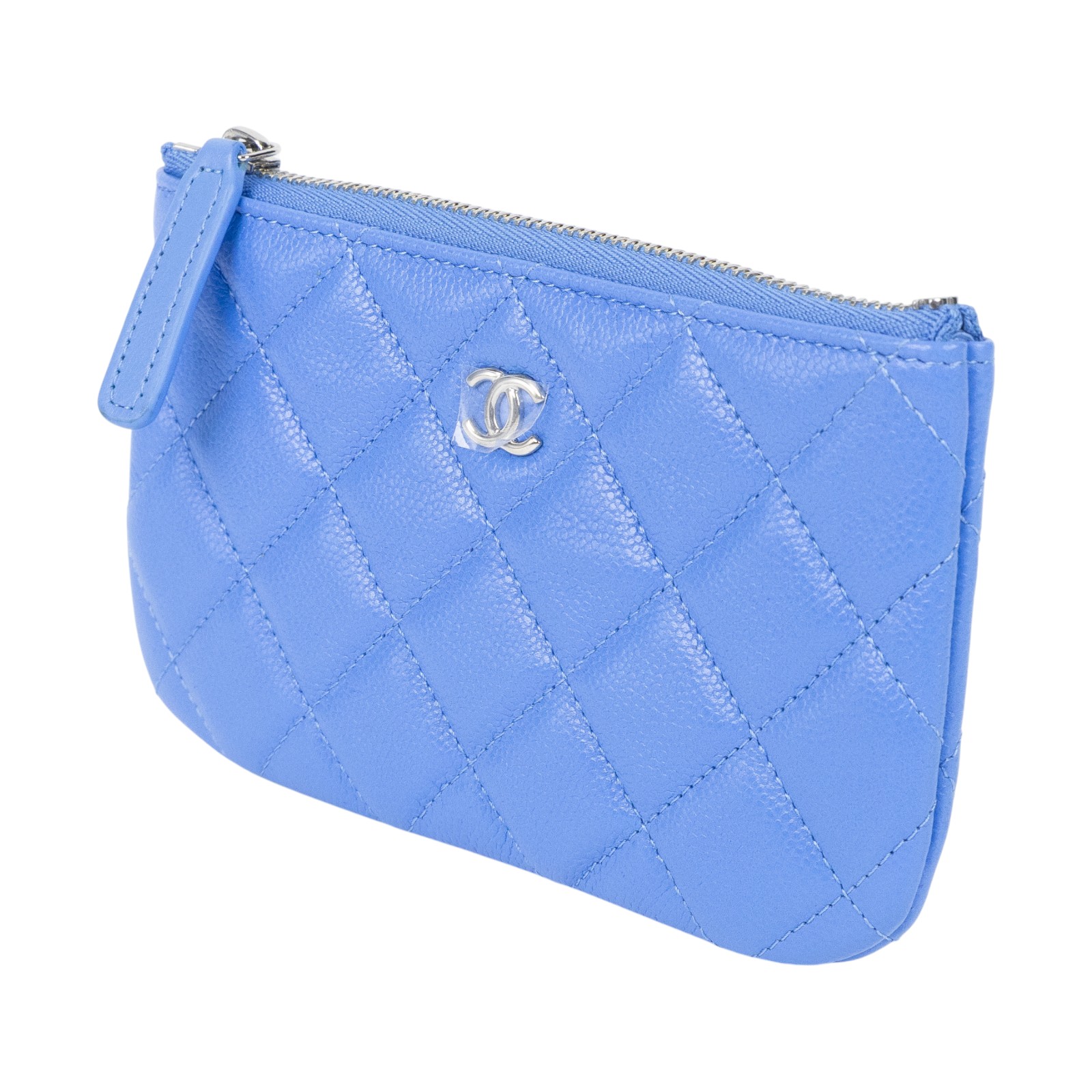 香奈兒 CHANEL 經典 拉鍊 隨身包 小型 AP4020 晶片款 天空藍一字拉POUCH 原廠盒子