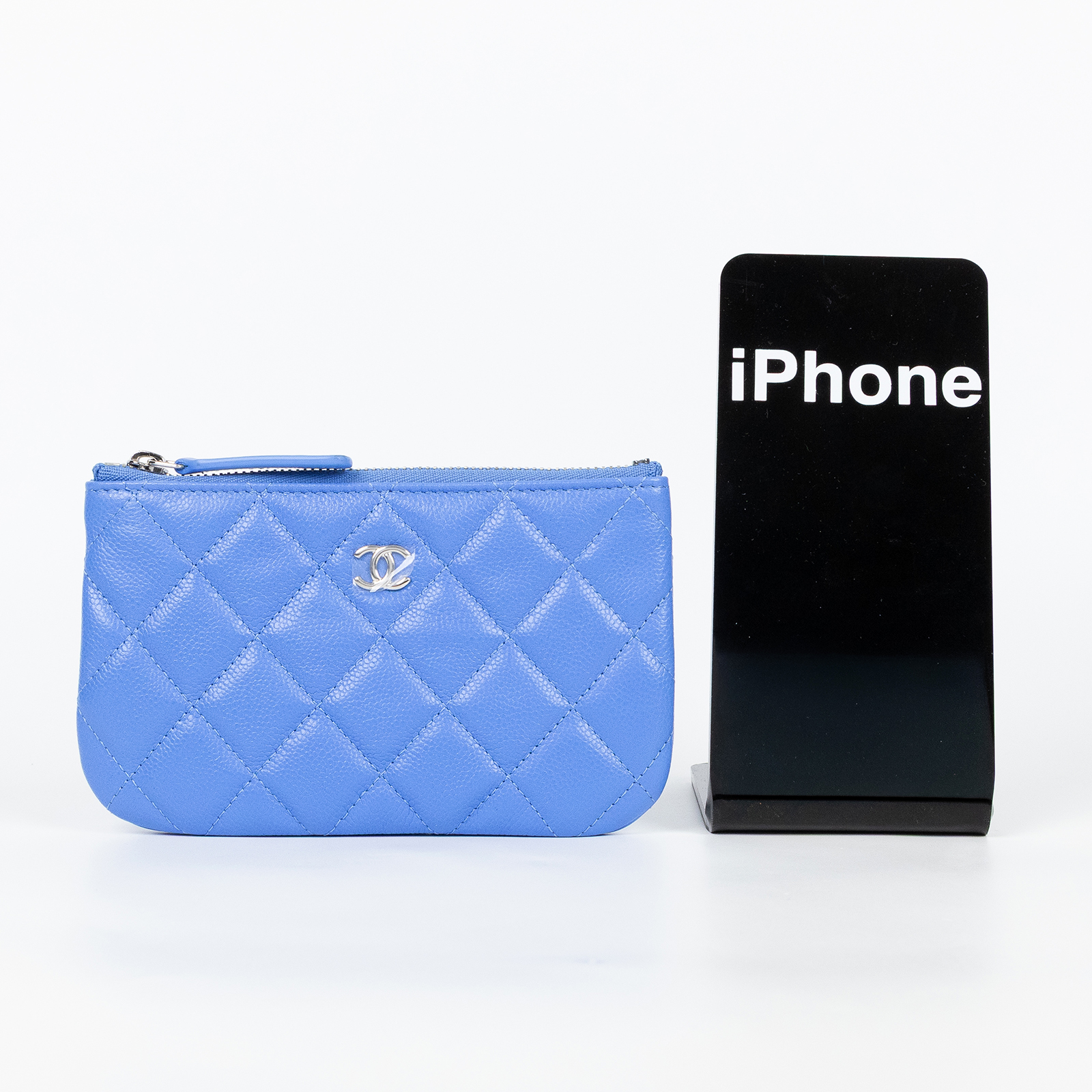 香奈兒 CHANEL 經典 拉鍊 隨身包 小型 AP4020 晶片款 天空藍一字拉POUCH 原廠盒子