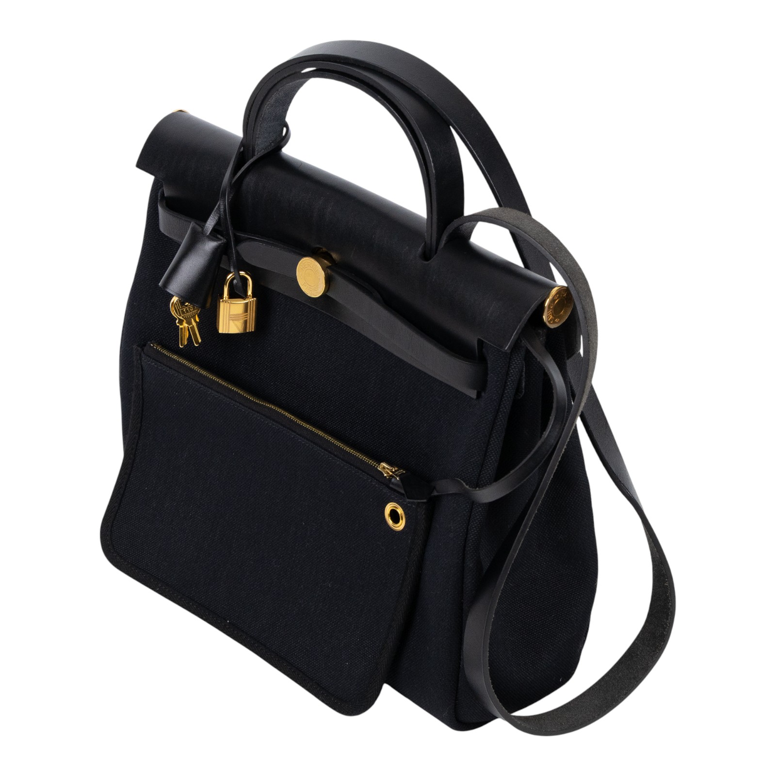 愛馬仕 Hermes Herbag Zip 31 金色五金 黑色 H078971CCAA /C031  NOIR/NOIR  原廠盒子/防塵袋/鎖組/購買證明影本