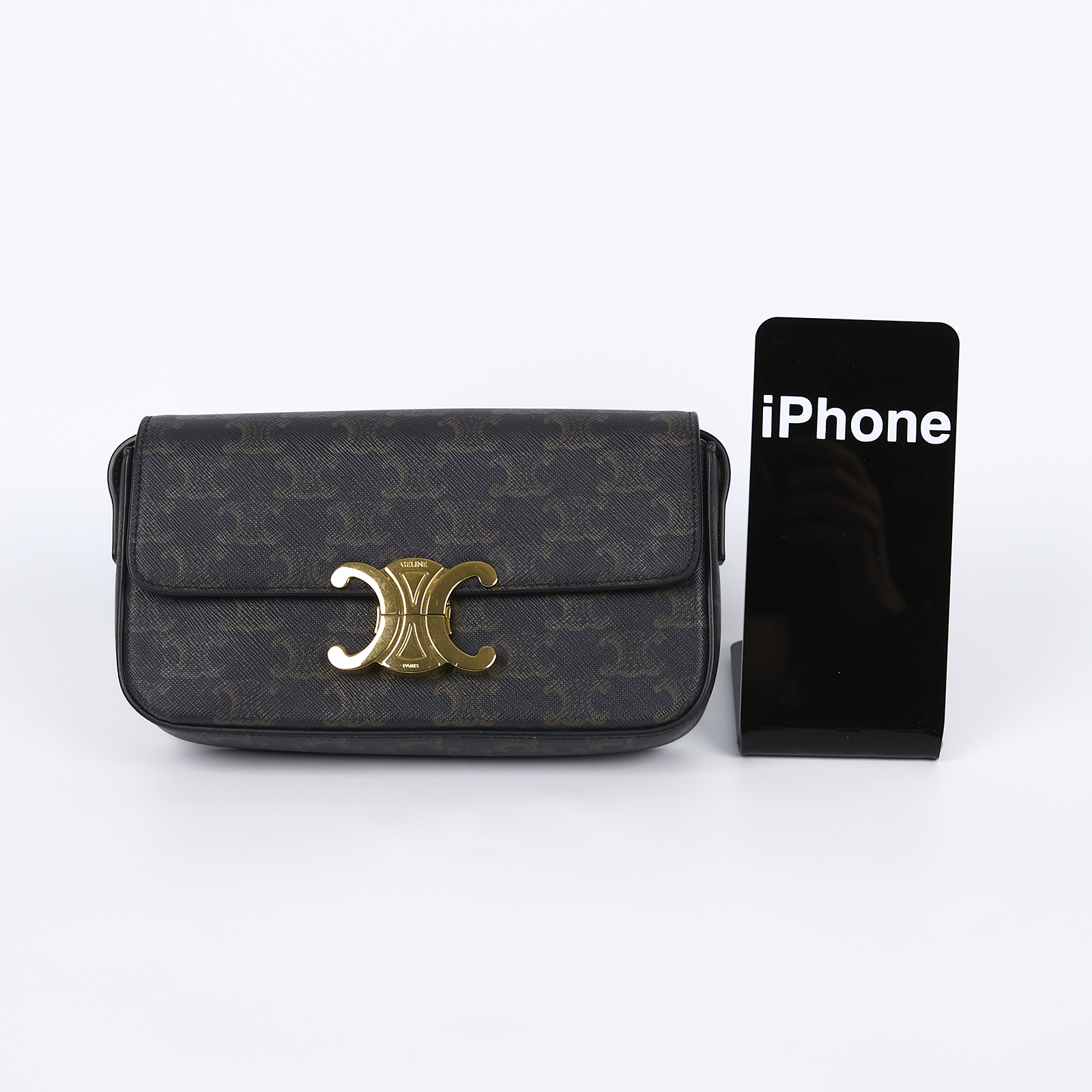 思琳 CELINE Claude 標誌印花 牛皮革 肩揹袋 194142CUZ 凱旋TRIOMPHE肩背包 無附屬品