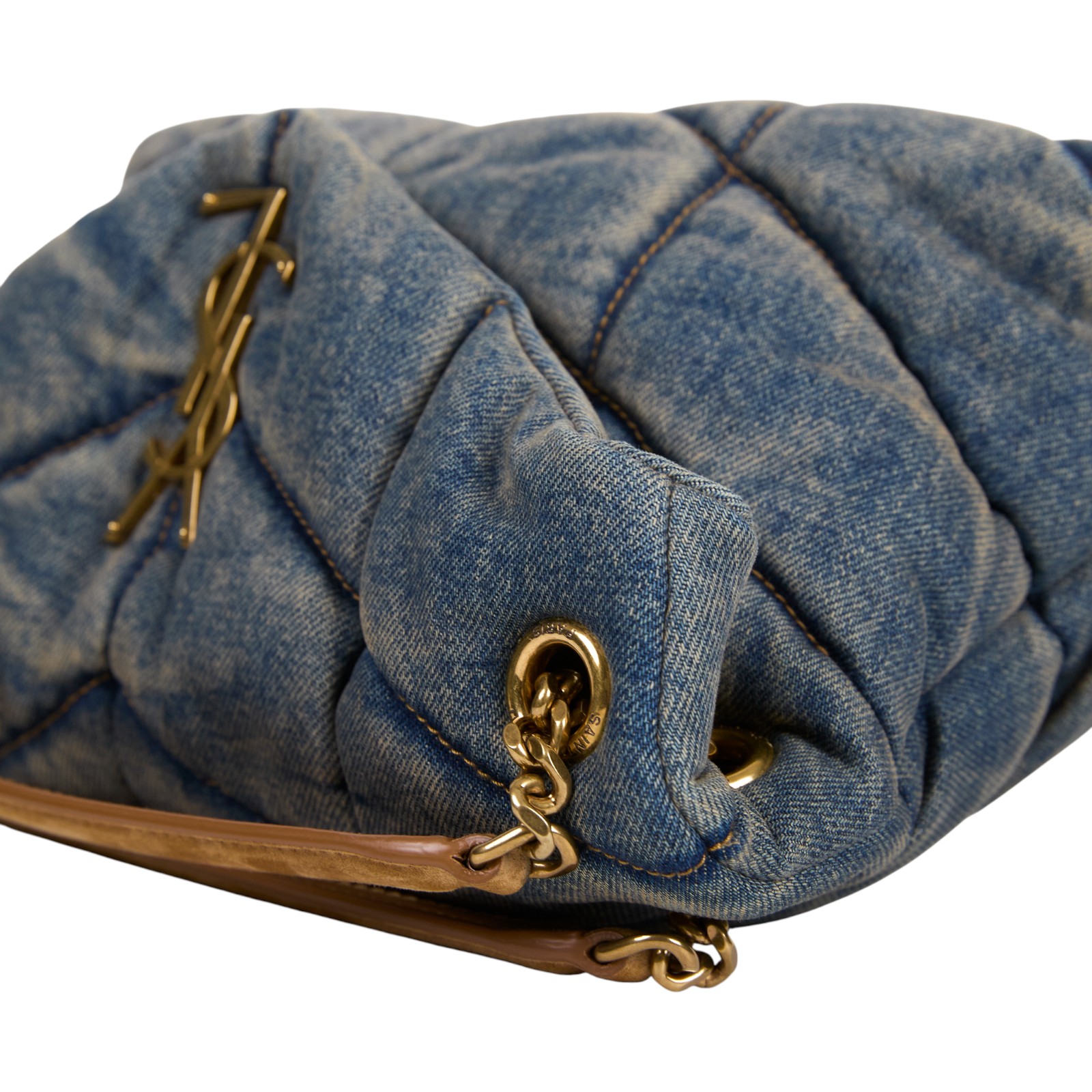 聖羅蘭 YSL SAINT LAURENT Puffer 丹寧 小型 5774762PT67 單寧PUFFER SMALL 防塵袋