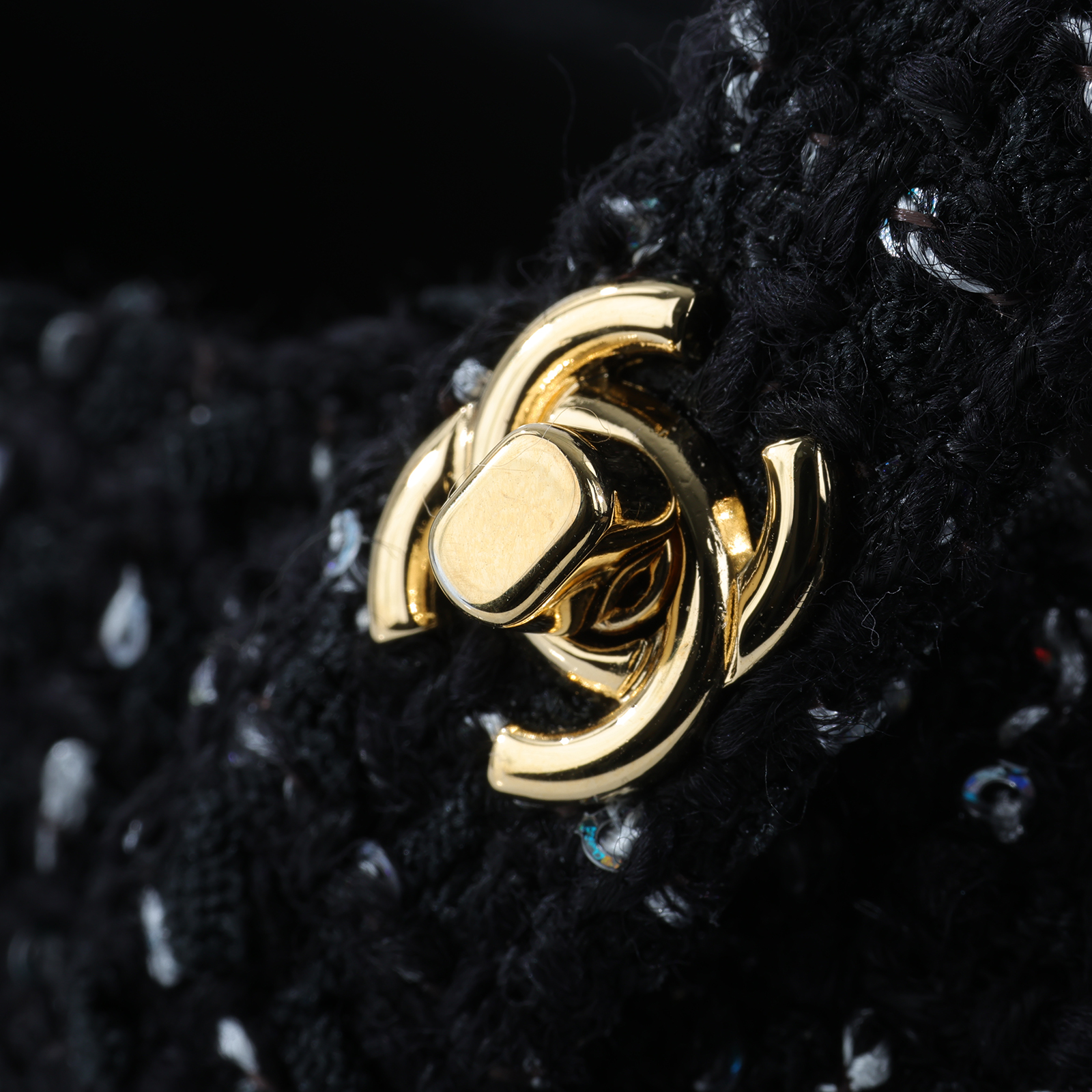 香奈兒 CHANEL 瑪莉珍鞋 G46541_385 黑毛尼平底鞋#38.5 原廠盒子