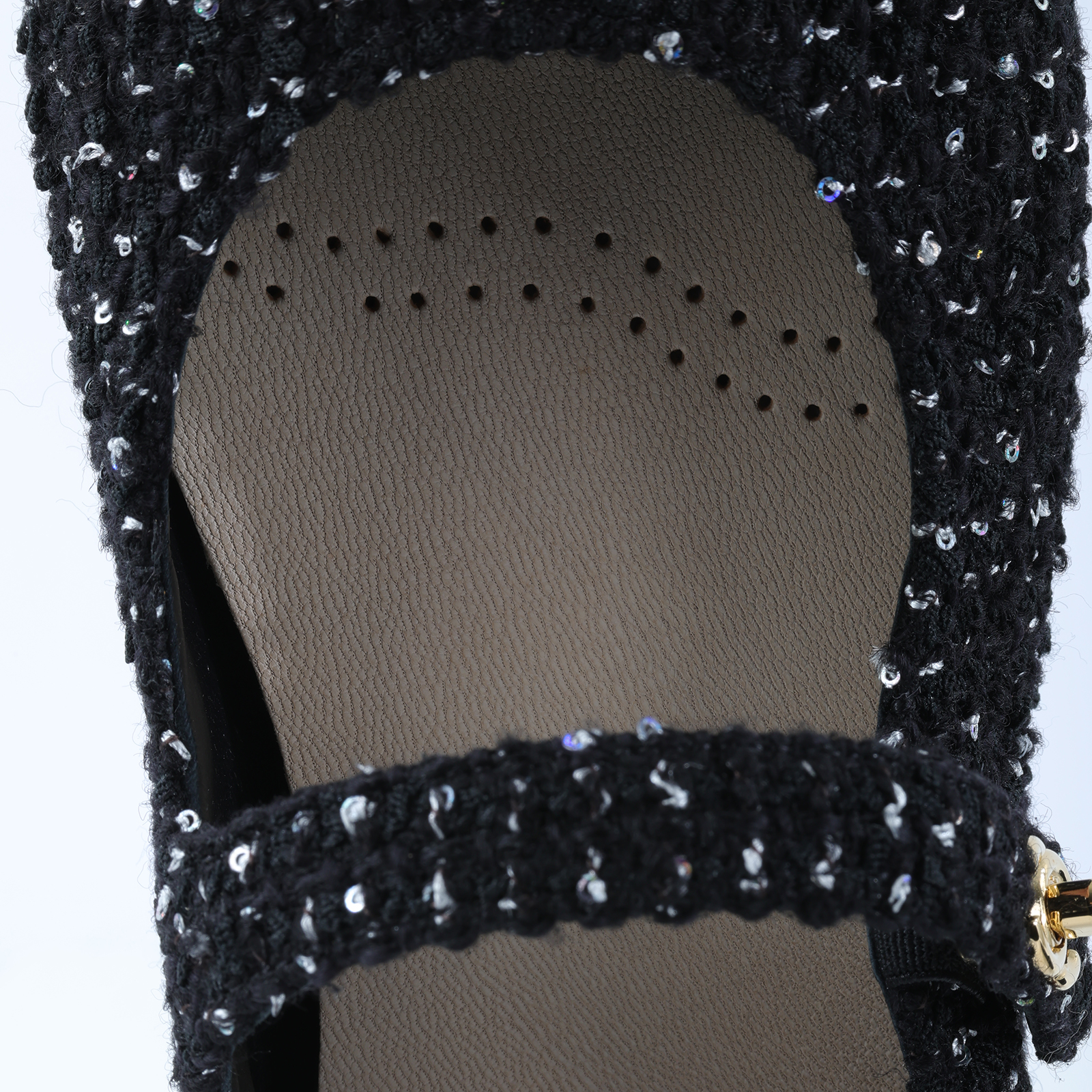 香奈兒 CHANEL 瑪莉珍鞋 G46541_385 黑毛尼平底鞋#38.5 原廠盒子