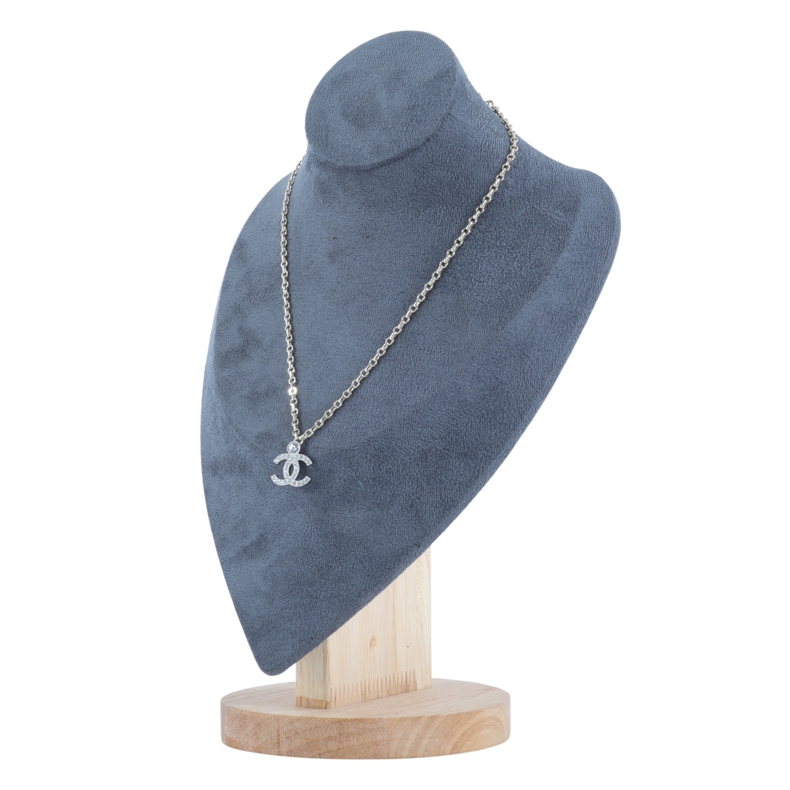 香奈兒 CHANEL CC LOGO 項鍊 I25 V 雙C水鑽項鍊 原廠盒子/內襯