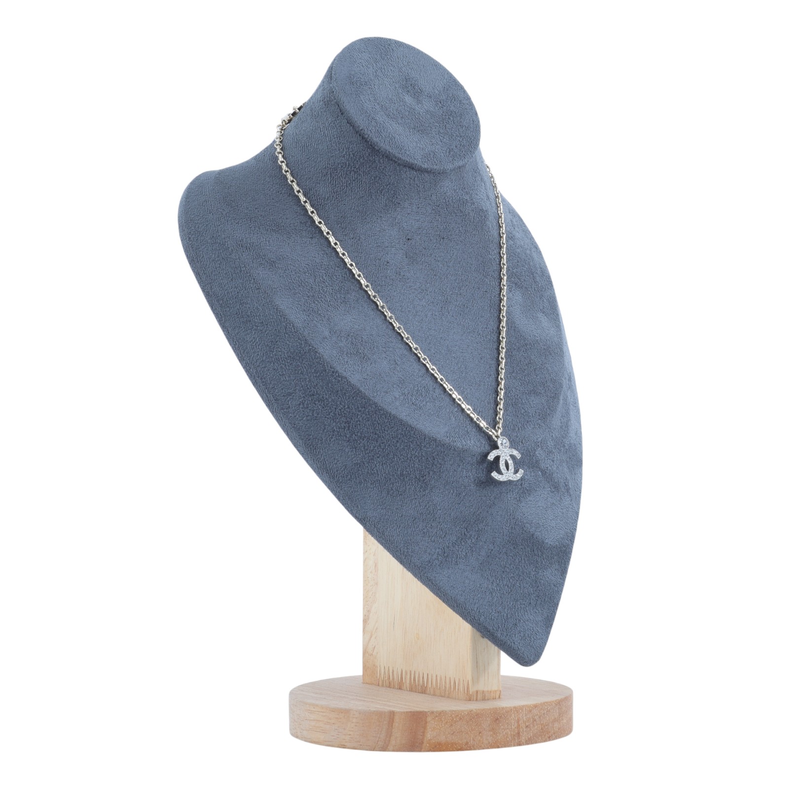 香奈兒 CHANEL CC LOGO 項鍊 I25 V 雙C水鑽項鍊 原廠盒子/內襯