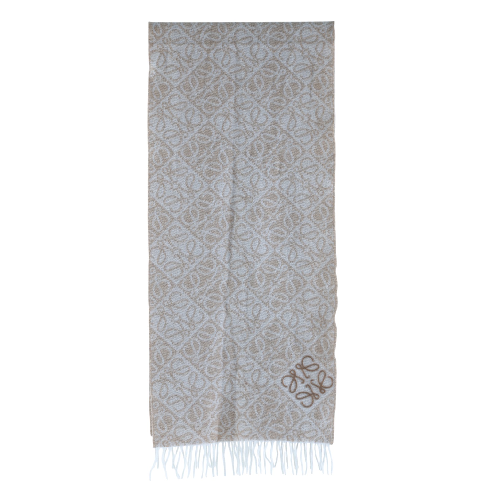 羅意威 LOEWE Anagram 圍巾 喀什米爾羊毛 F811SS1X01 奶茶色ANAGRAM圍巾 無附屬品