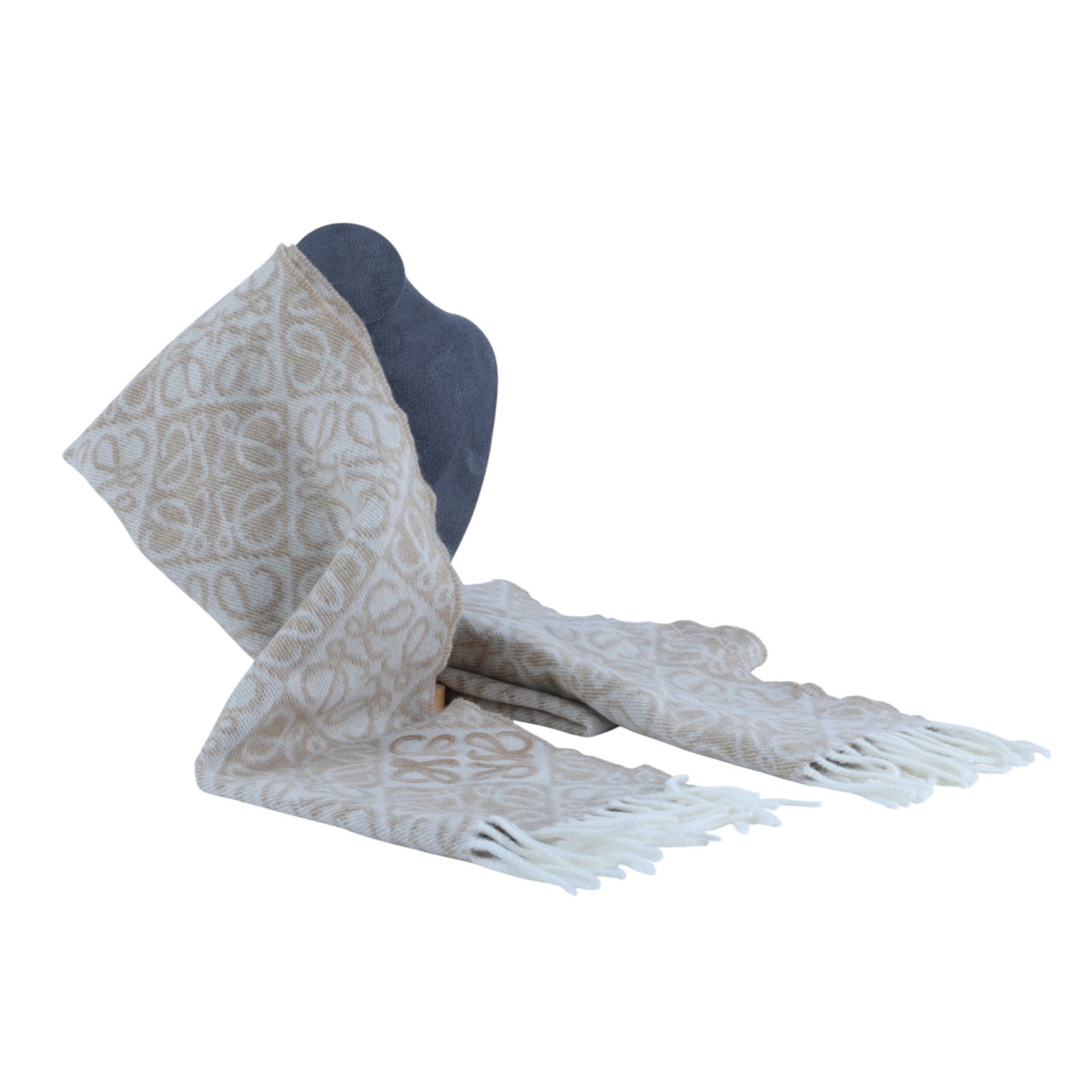 羅意威 LOEWE Anagram 圍巾 喀什米爾羊毛 F811SS1X01 奶茶色ANAGRAM圍巾 無附屬品