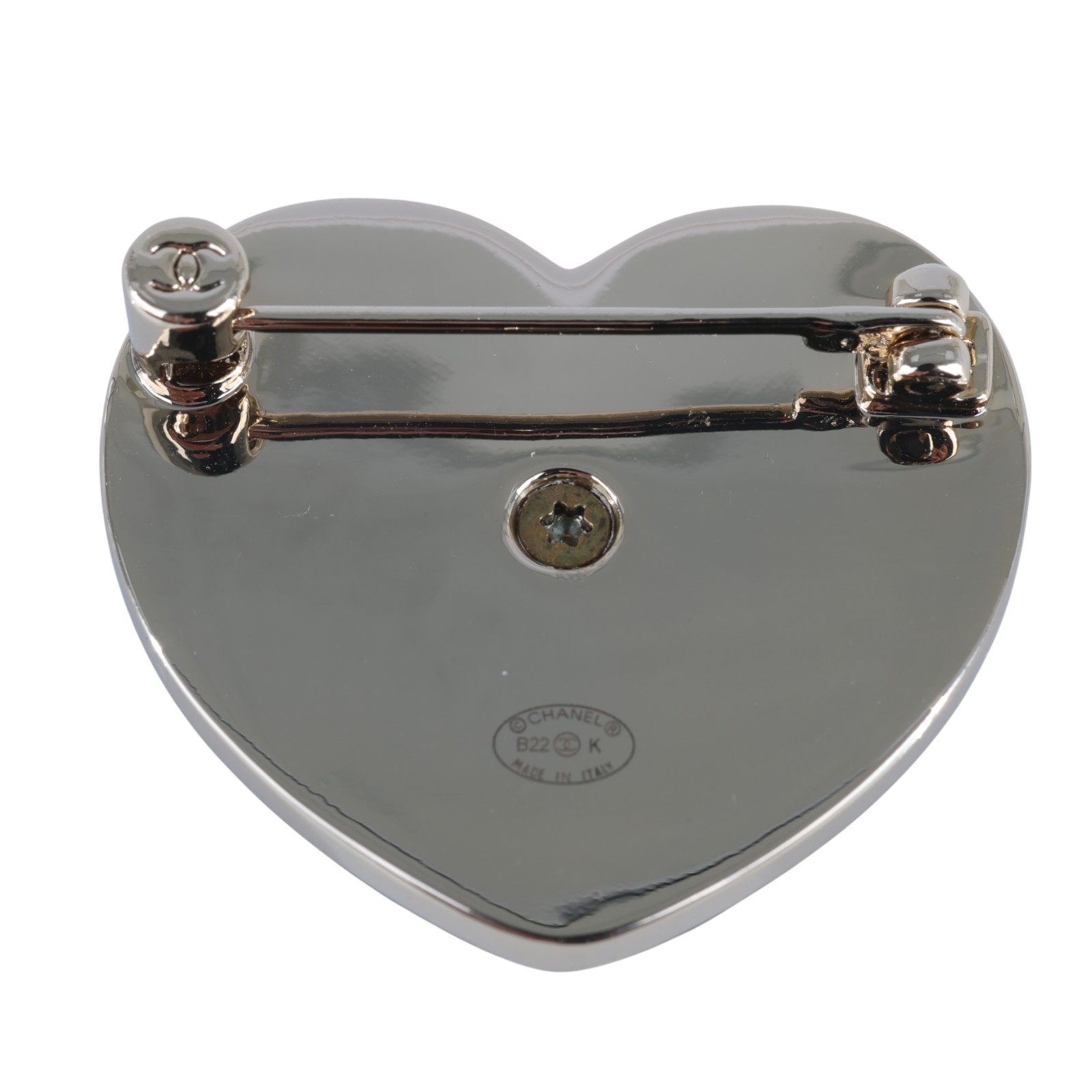 香奈兒 CHANEL CC LOGO 胸針 B22 K 黑愛心胸針 無附屬品