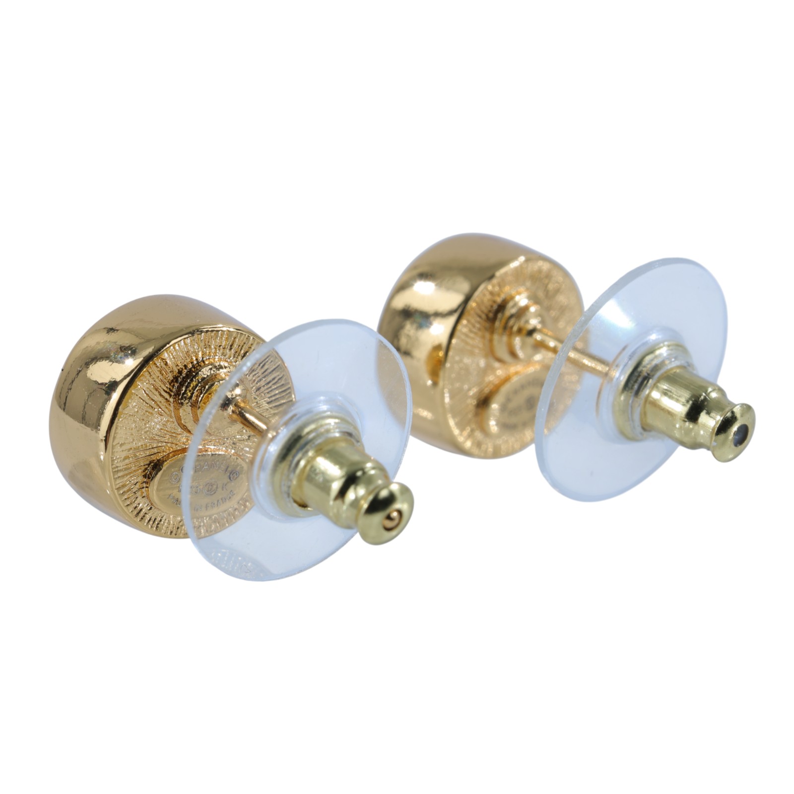 香奈兒 CHANEL CC LOGO 耳環 耳釘 1176760218573F25 K 黑圓小雙C耳環 無附屬品