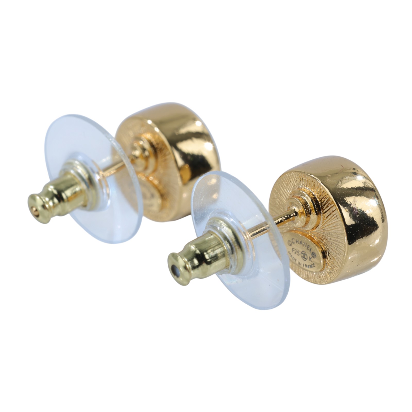 香奈兒 CHANEL CC LOGO 耳環 耳釘 1176760218573F25 K 黑圓小雙C耳環 無附屬品