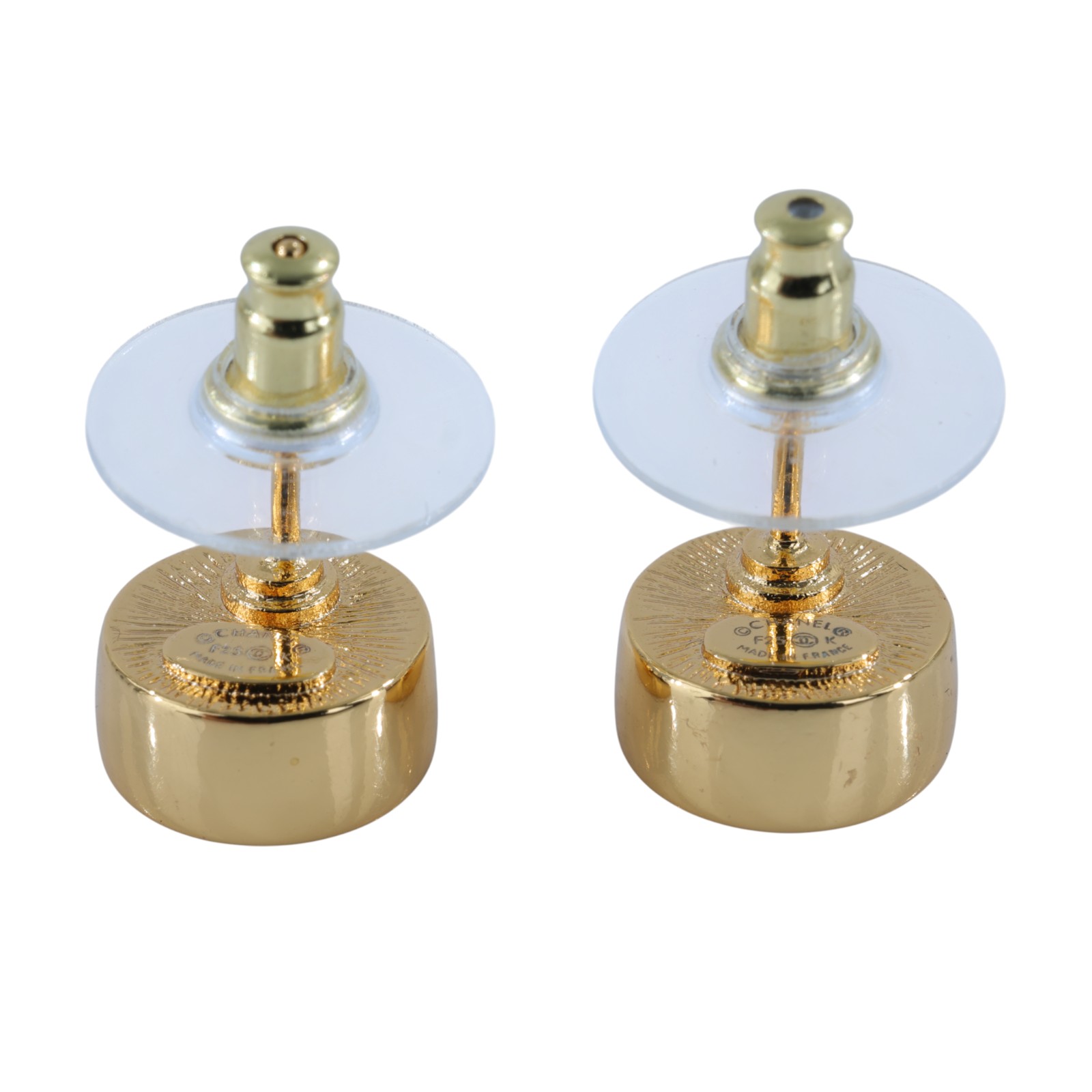 香奈兒 CHANEL CC LOGO 耳環 耳釘 1176760218573F25 K 黑圓小雙C耳環 無附屬品