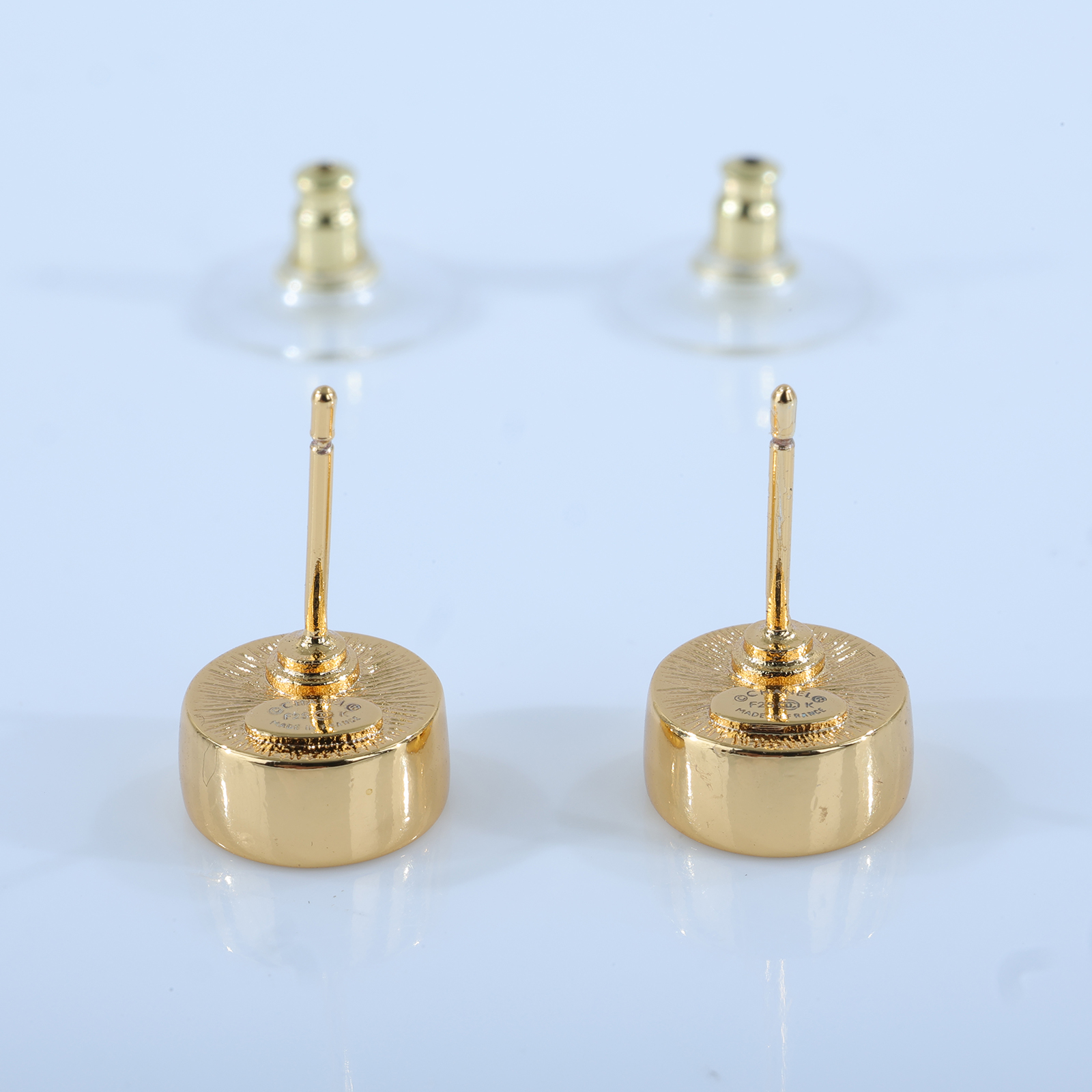 香奈兒 CHANEL CC LOGO 耳環 耳釘 1176760218573F25 K 黑圓小雙C耳環 無附屬品