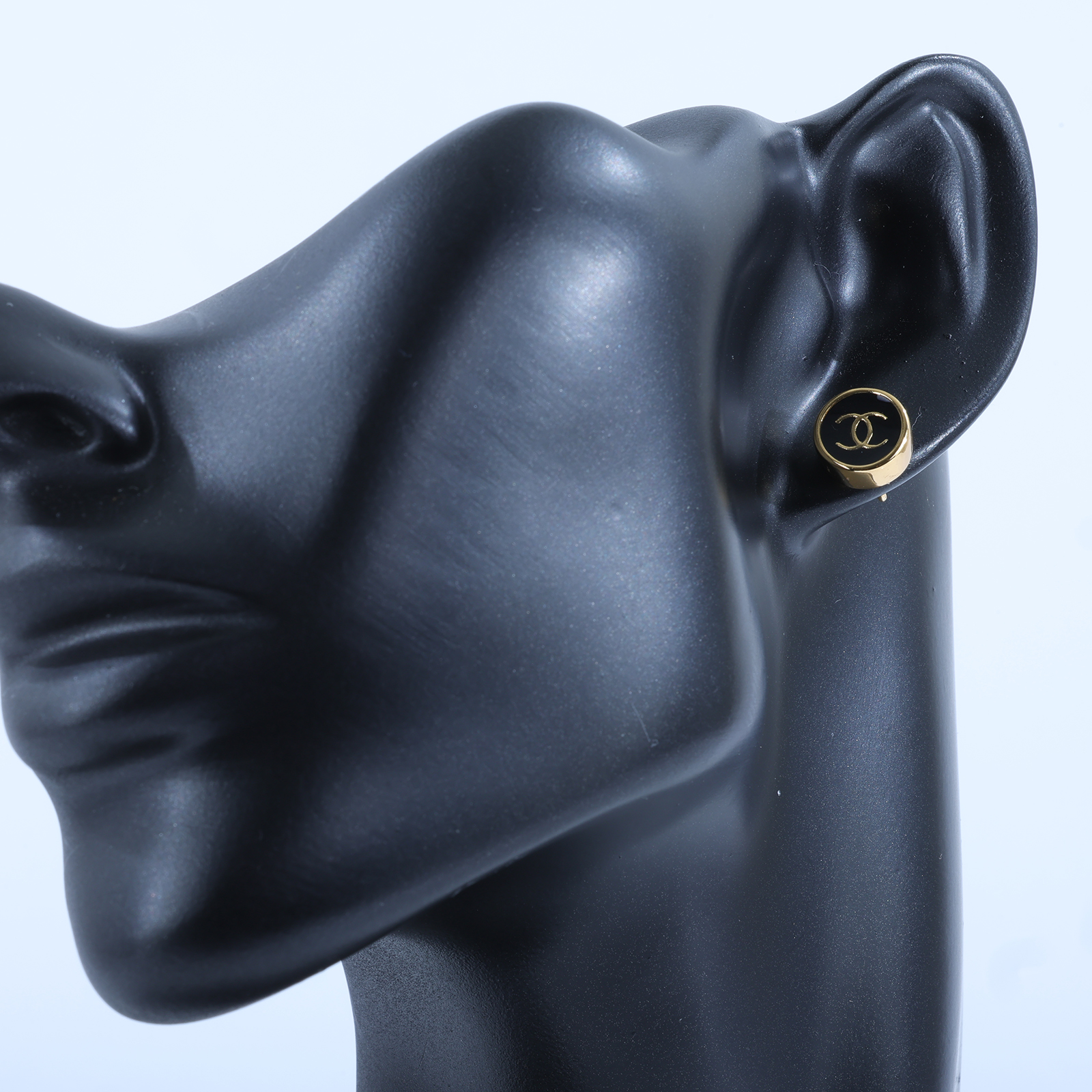 香奈兒 CHANEL CC LOGO 耳環 耳釘 1176760218573F25 K 黑圓小雙C耳環 無附屬品