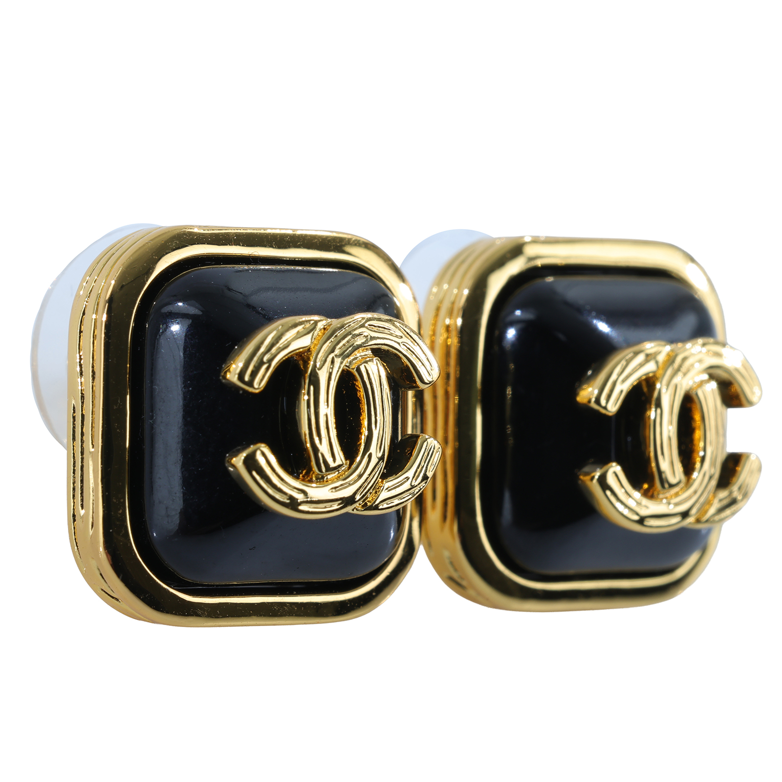 香奈兒 CHANEL CC LOGO 耳環 耳釘 B21 K 方框雙C耳環 無附屬品