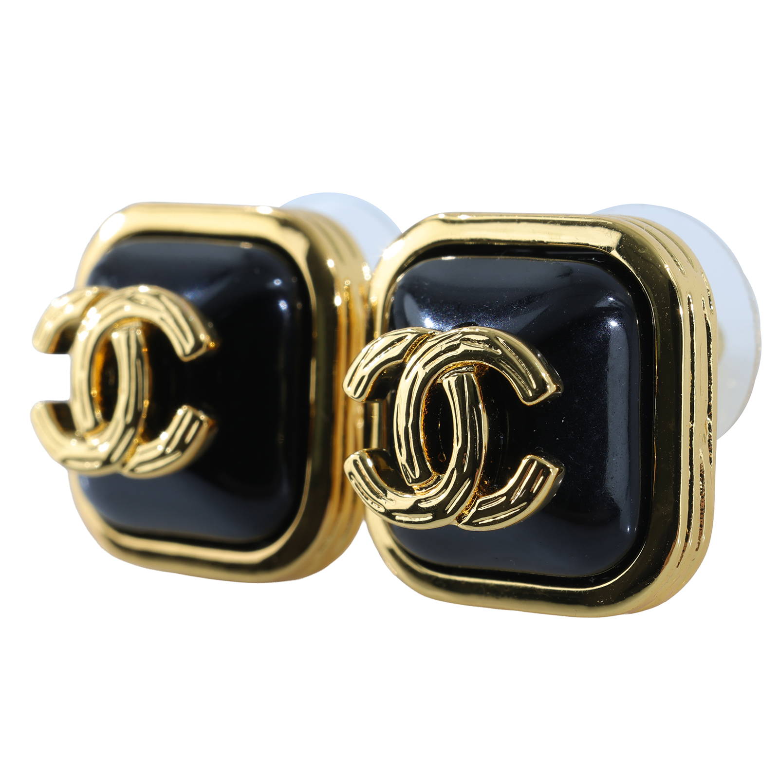 香奈兒 CHANEL CC LOGO 耳環 耳釘 B21 K 方框雙C耳環 無附屬品