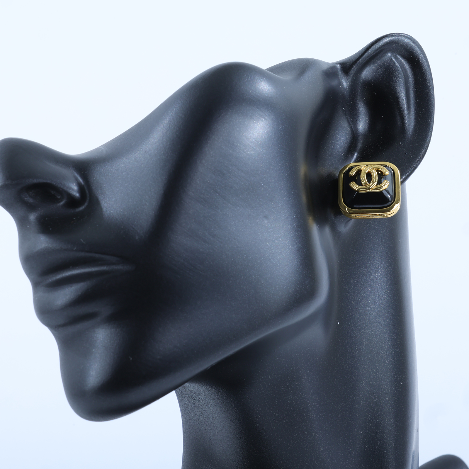 香奈兒 CHANEL CC LOGO 耳環 耳釘 B21 K 方框雙C耳環 無附屬品