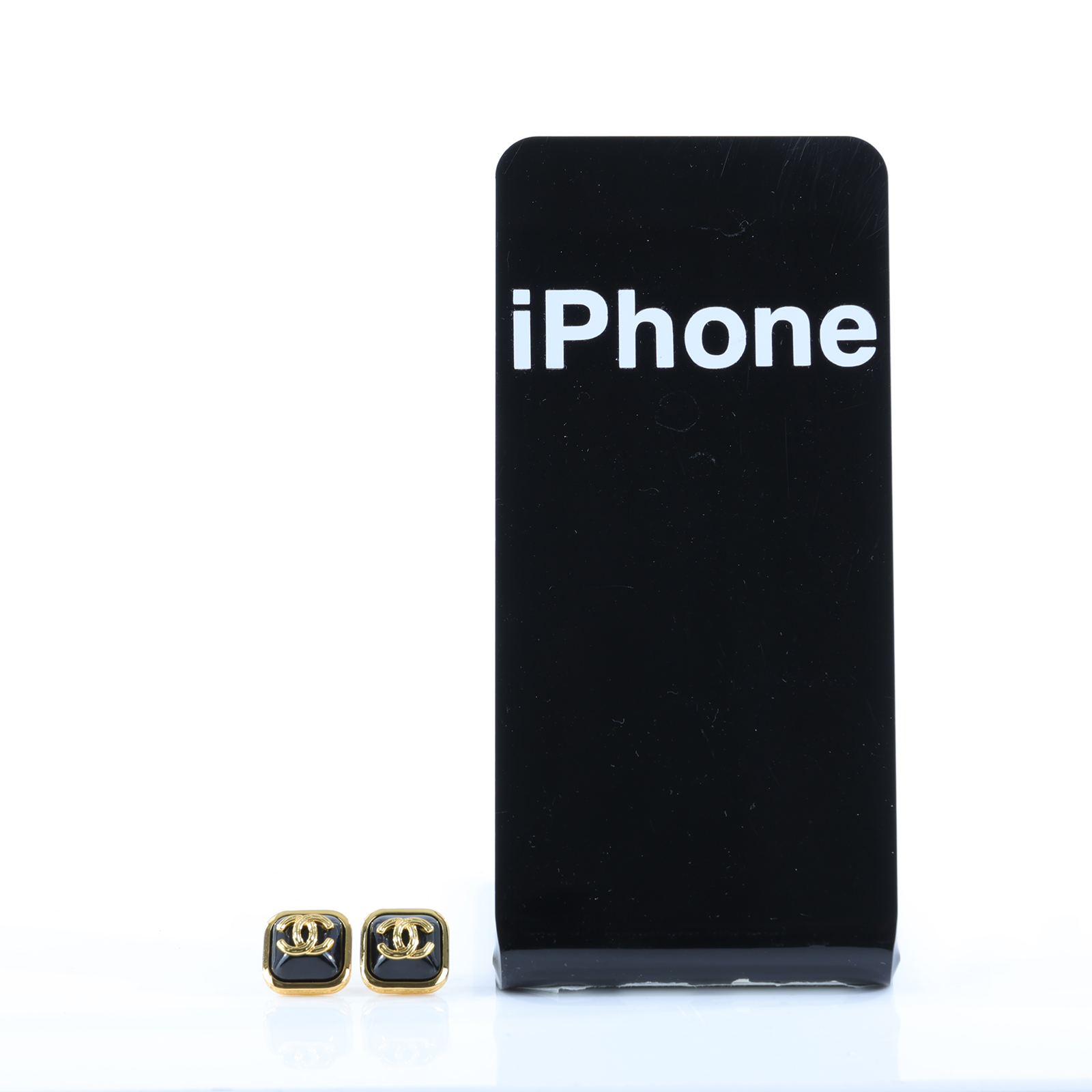 香奈兒 CHANEL CC LOGO 耳環 耳釘 B21 K 方框雙C耳環 無附屬品