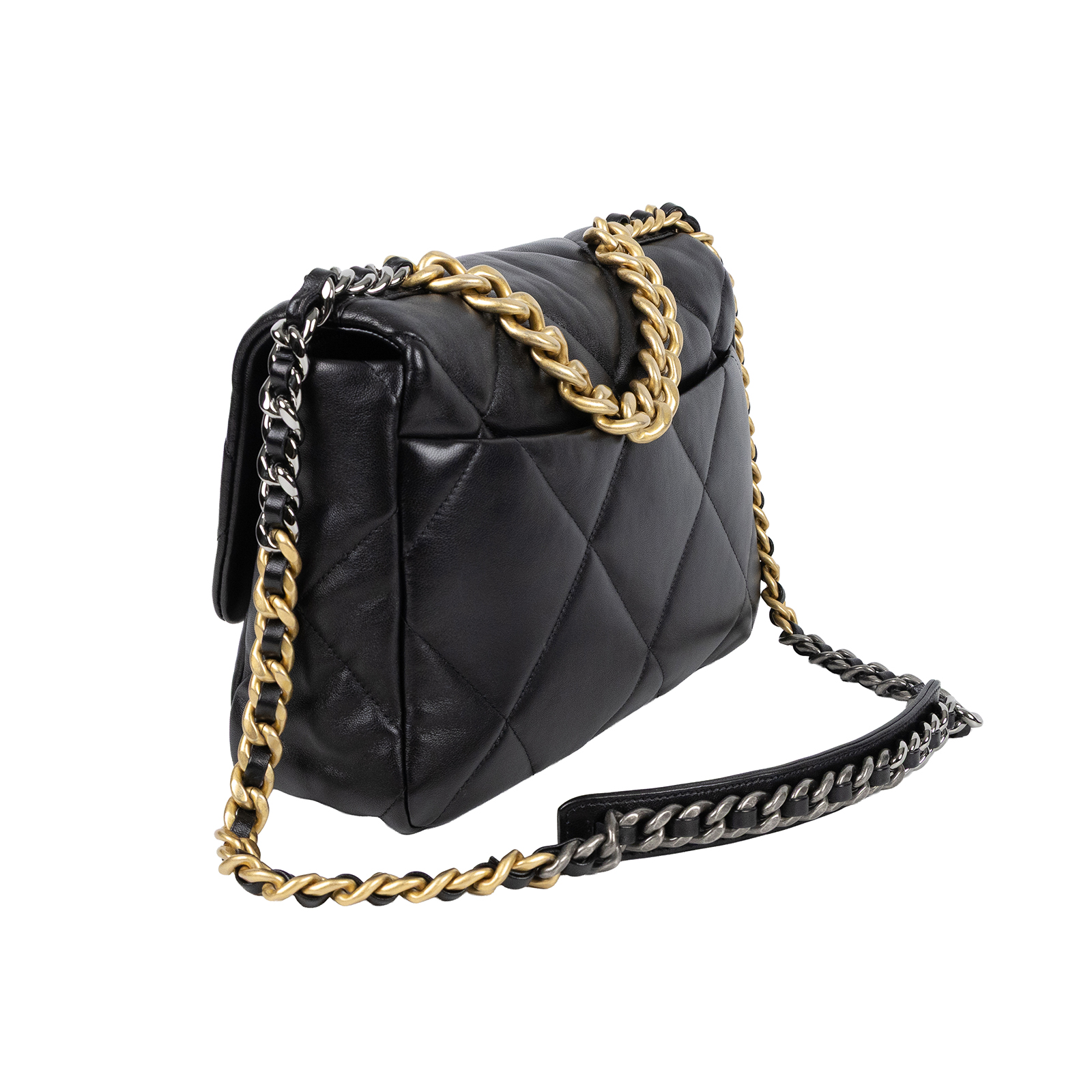 香奈兒 CHANEL 19 大型口蓋包 AS1161 30開 黑金19包 30CM 原廠盒子/防塵袋