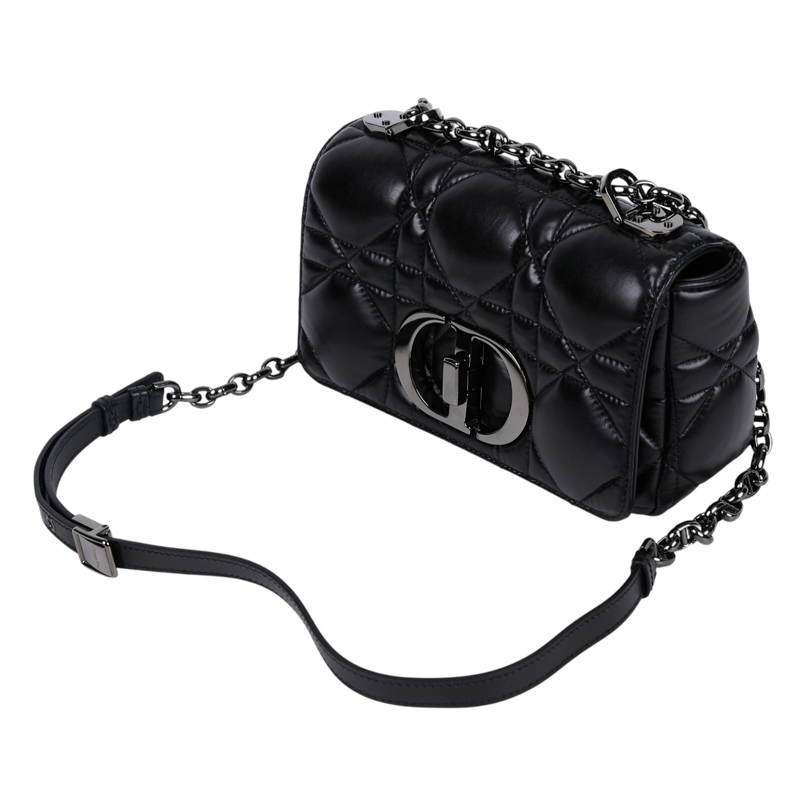 迪奧 CHRISTIAN DIOR Caro 小牛皮 小號 肩背 手袋 M9241UWHC 黑銀DIOR CARO SMALL 原廠盒子/防塵袋