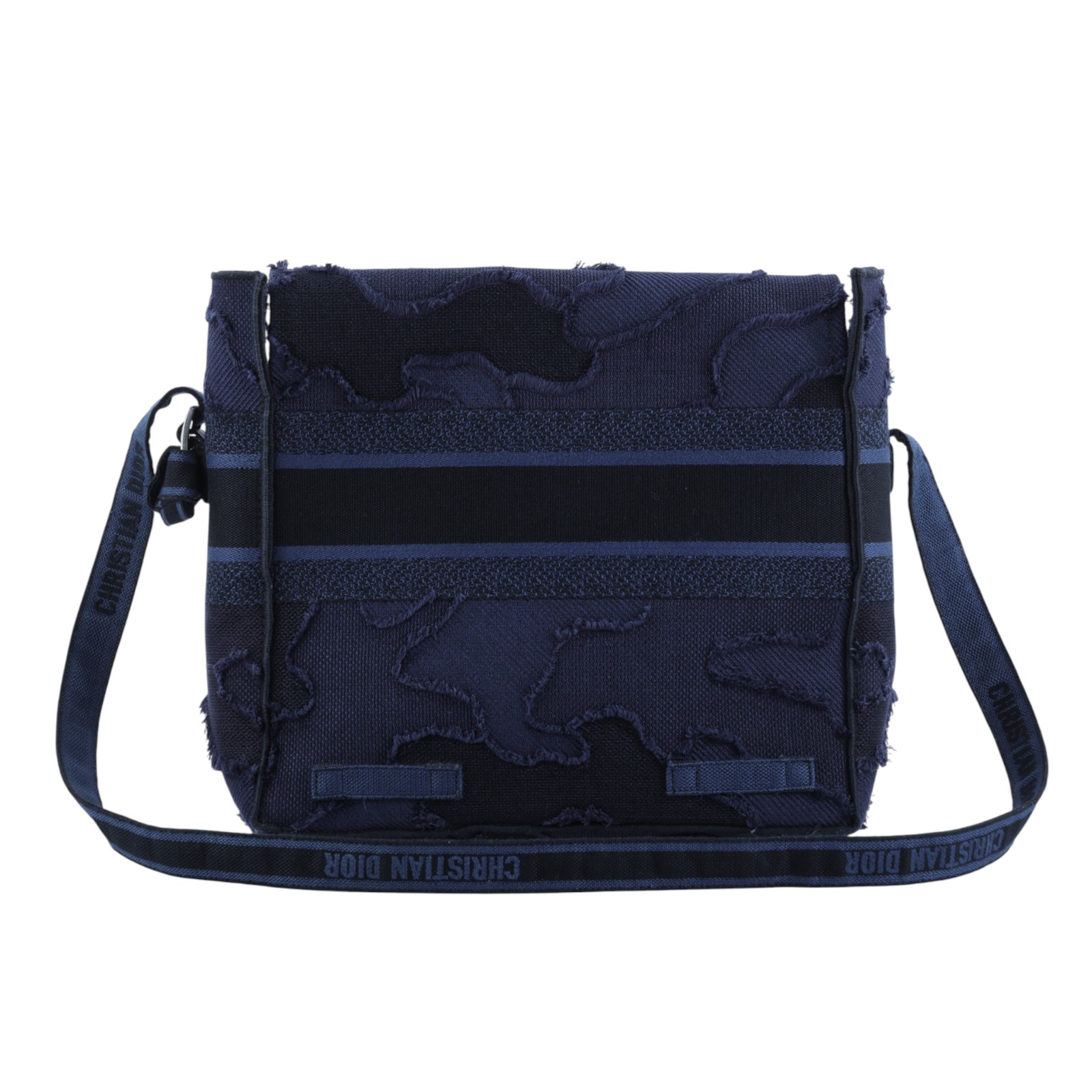 迪奧 CHRISTIAN DIOR Diorcamp 大型 肩背 郵差包 M1291VWAH 藍迷彩CAMP 無附屬品