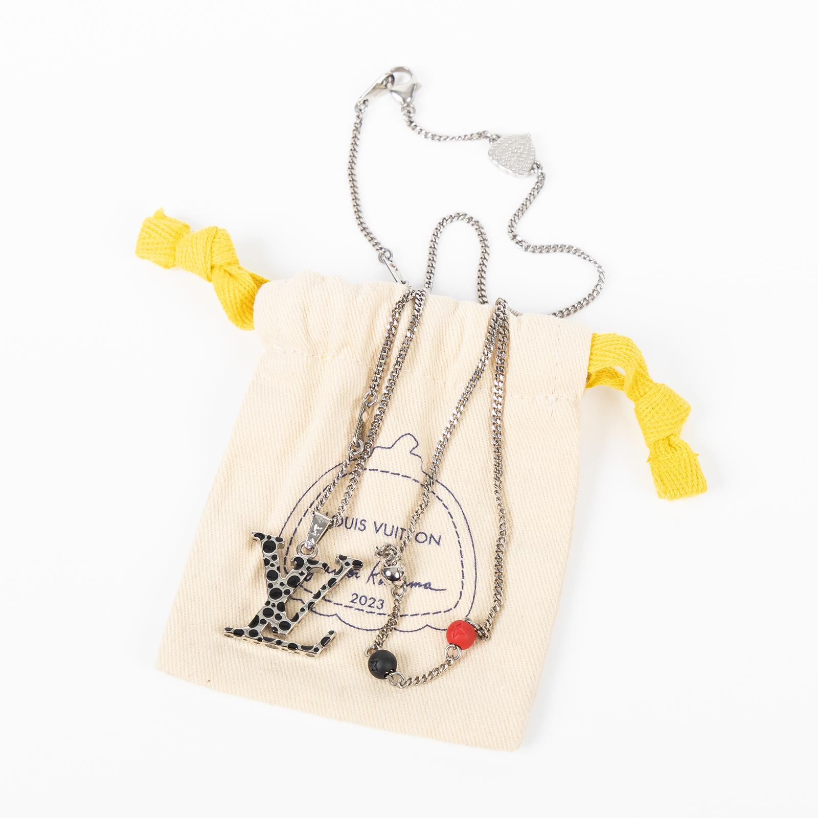 路易威登 LOUIS VUITTON LV x YK 草間彌生 項鍊 M01089 草間彌生聯名LOGO串珠項鍊 防塵袋