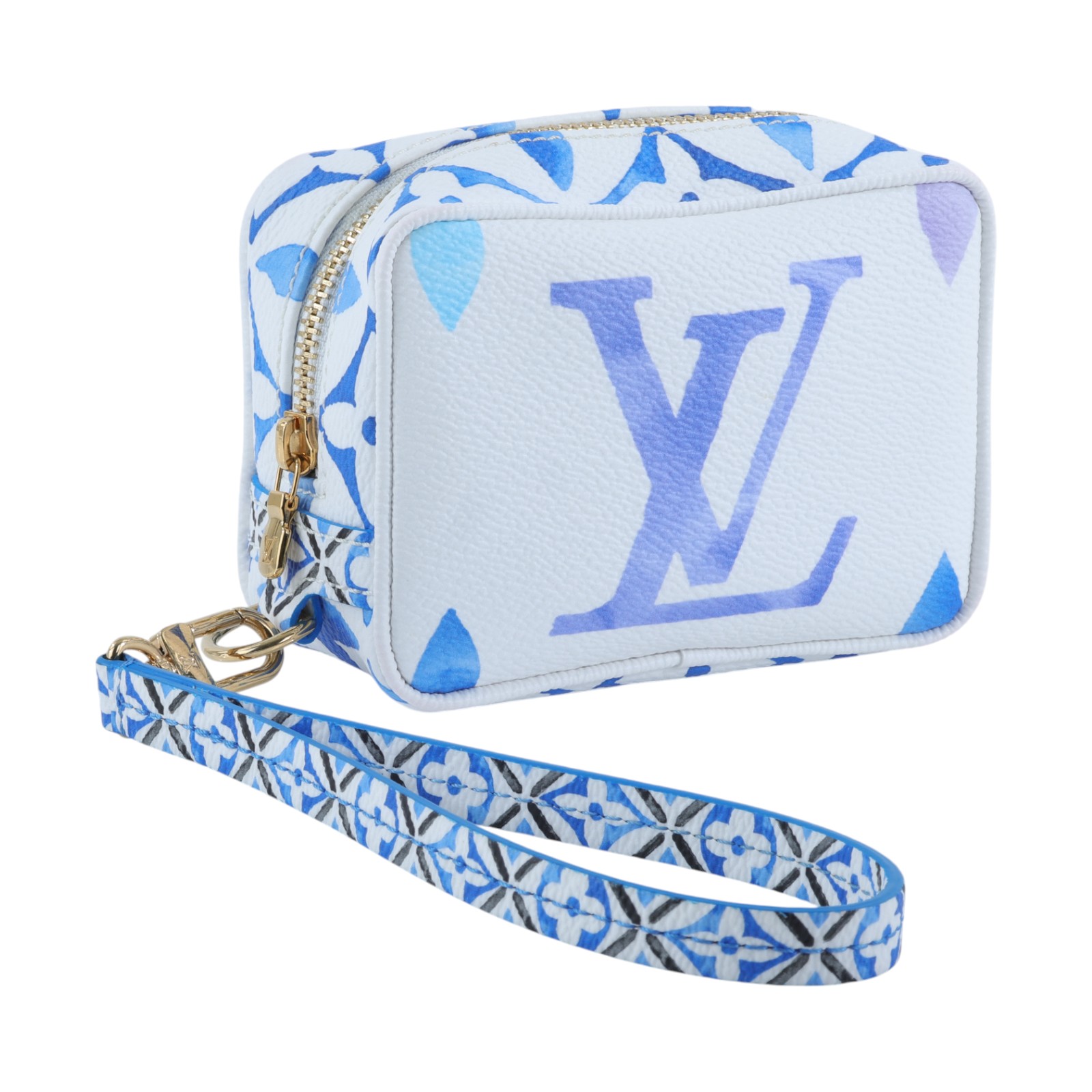 路易威登 LOUIS VUITTON Wapity Case By The Pool 2023 手拿包 M82416 晶片款 藍白POOL小化妝包 無附屬品