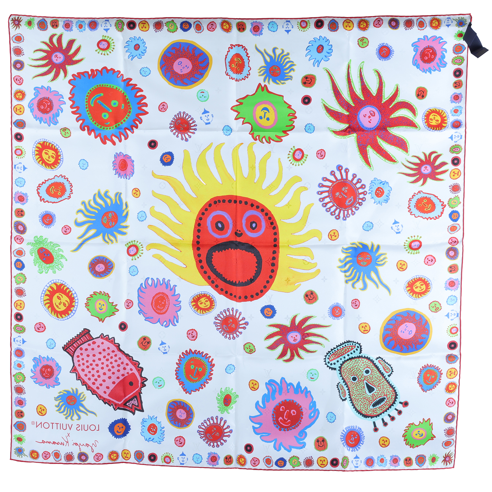 路易威登 LOUIS VUITTON LV x YK square 絲巾 蠶絲 M78310 草間彌生笑臉絲巾 原廠盒子