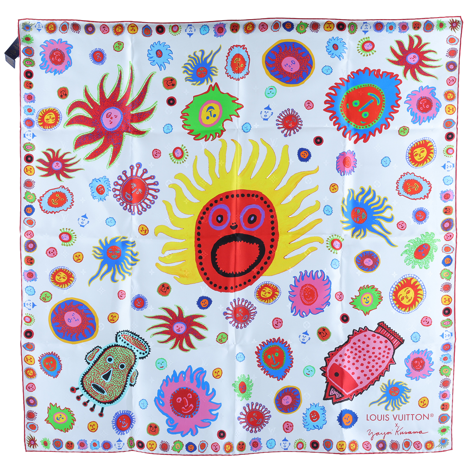 路易威登 LOUIS VUITTON LV x YK square 絲巾 蠶絲 M78310 草間彌生笑臉絲巾 原廠盒子