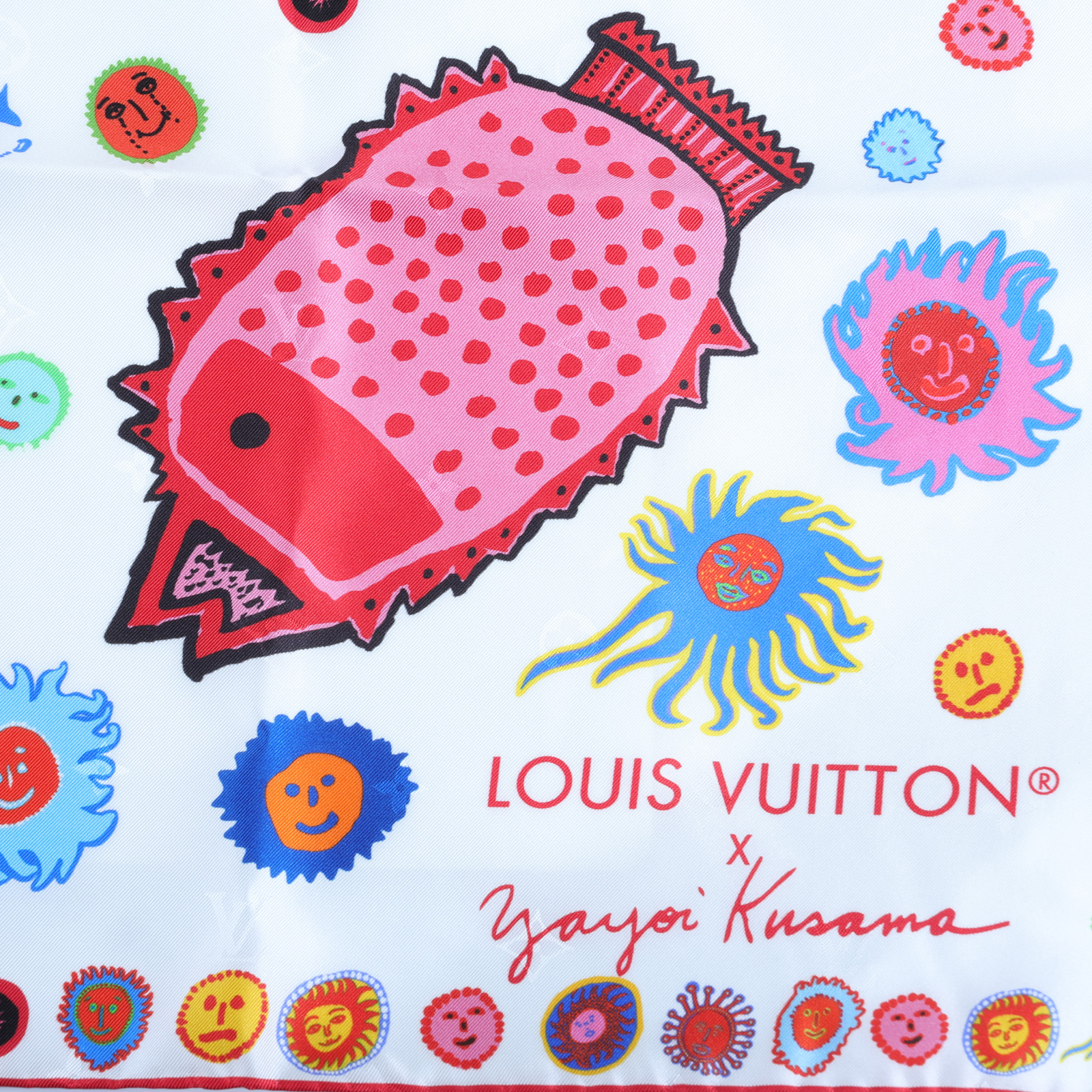 路易威登 LOUIS VUITTON LV x YK square 絲巾 蠶絲 M78310 草間彌生笑臉絲巾 原廠盒子