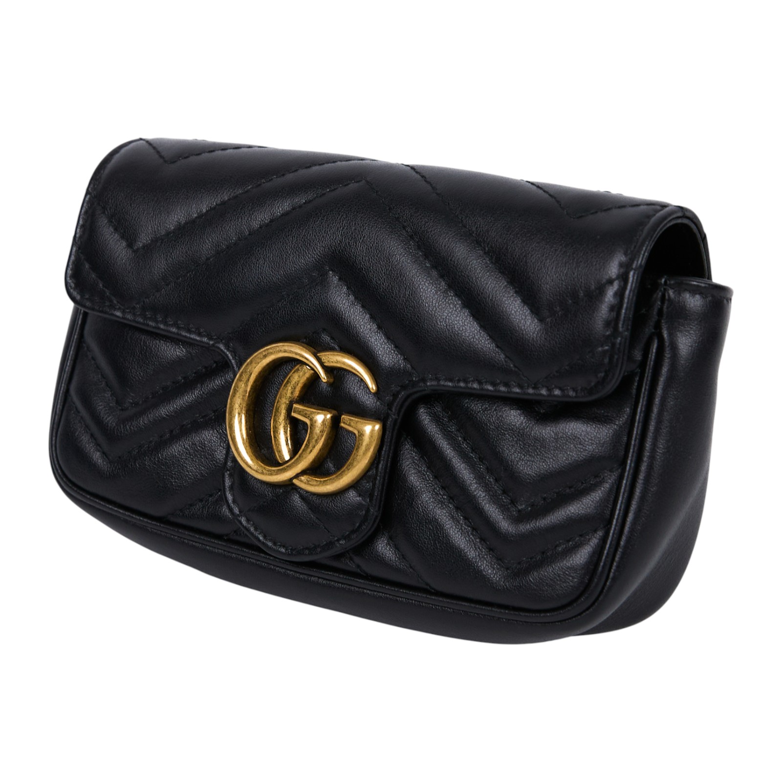 古馳 GUCCI GG Mormont 絎縫 超迷你袋 476433 DTDCT 黑MARMONT MINI 防塵袋