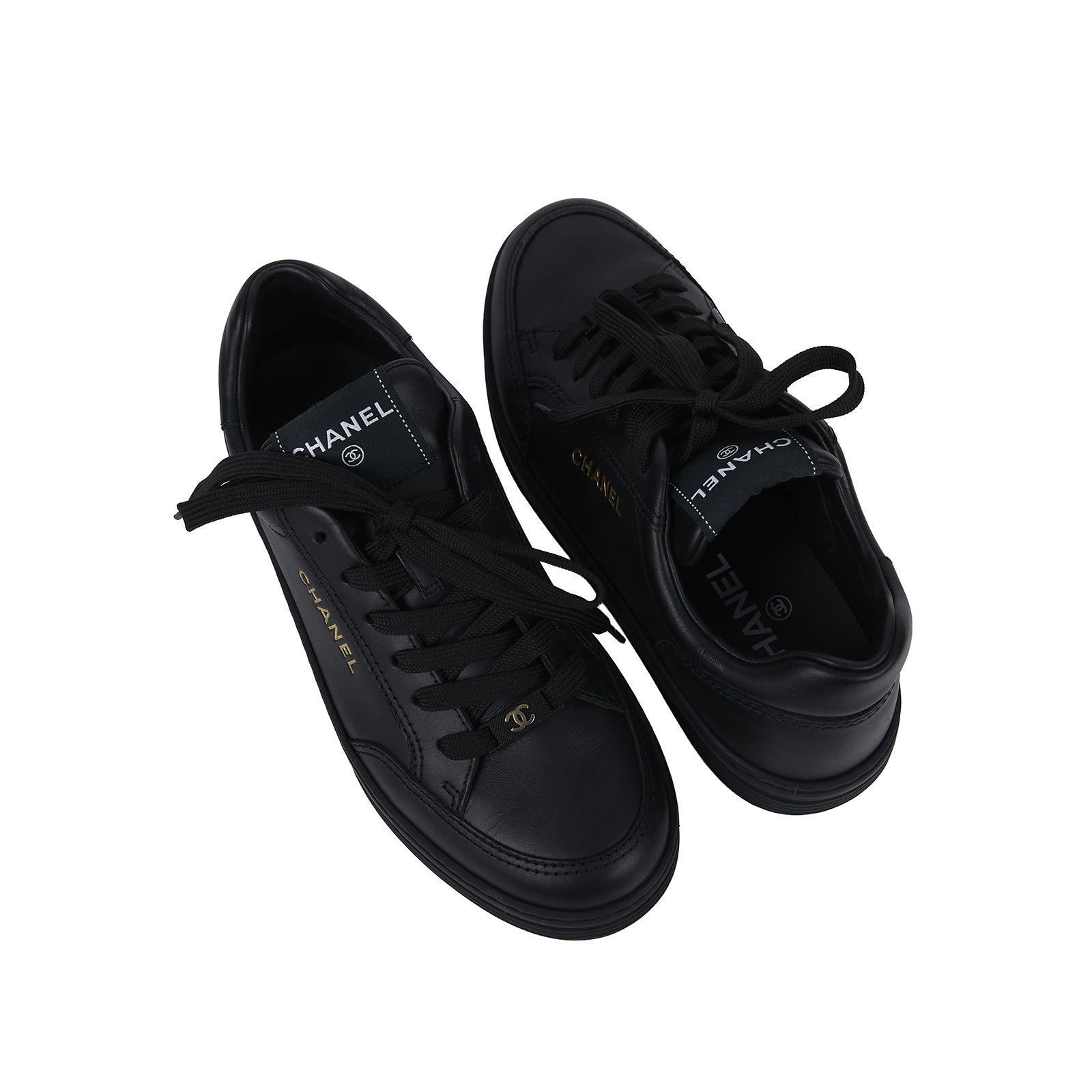 香奈兒 CHANEL CC LOGO 球鞋 運動鞋 G45085_38 黑球鞋#38 原廠盒子/防塵袋
