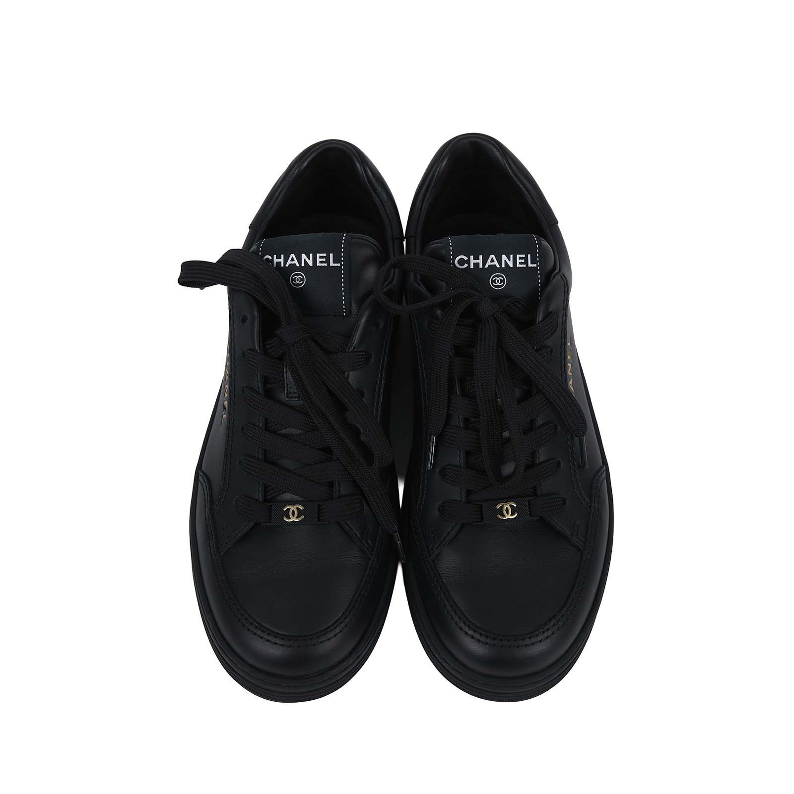 香奈兒 CHANEL CC LOGO 球鞋 運動鞋 G45085_38 黑球鞋#38 原廠盒子/防塵袋