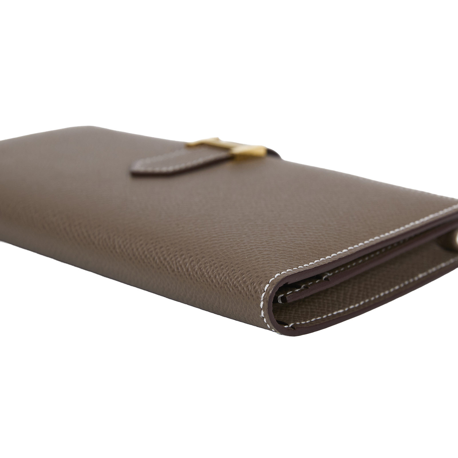 愛馬仕 Hermes Bearn Soufflet 長夾 金色五金 大象灰 H039785CC18 K  SN 004 FQ  原廠盒子/購買證明影本