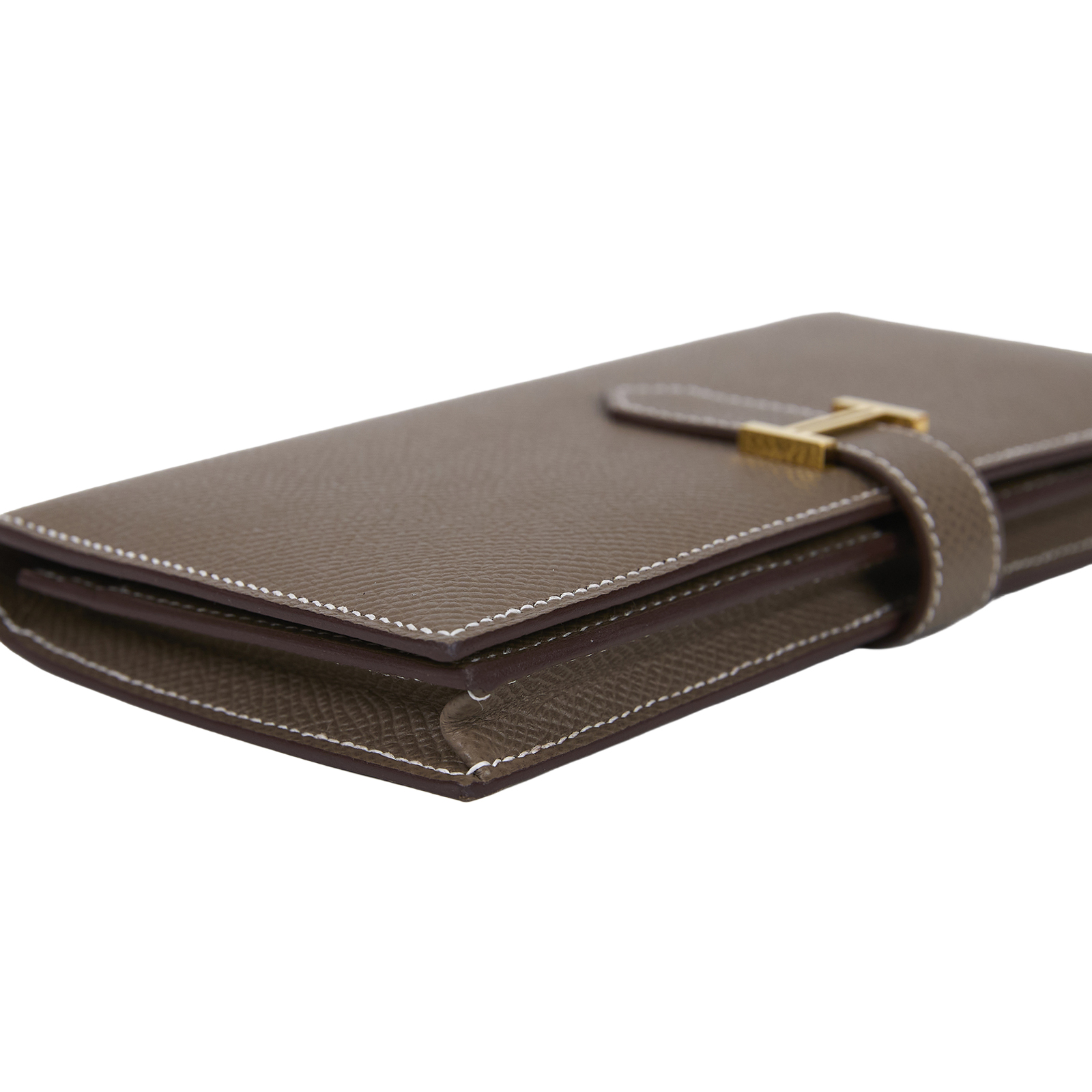 愛馬仕 Hermes Bearn Soufflet 長夾 金色五金 大象灰 H039785CC18 K  SN 004 FQ  原廠盒子/購買證明影本