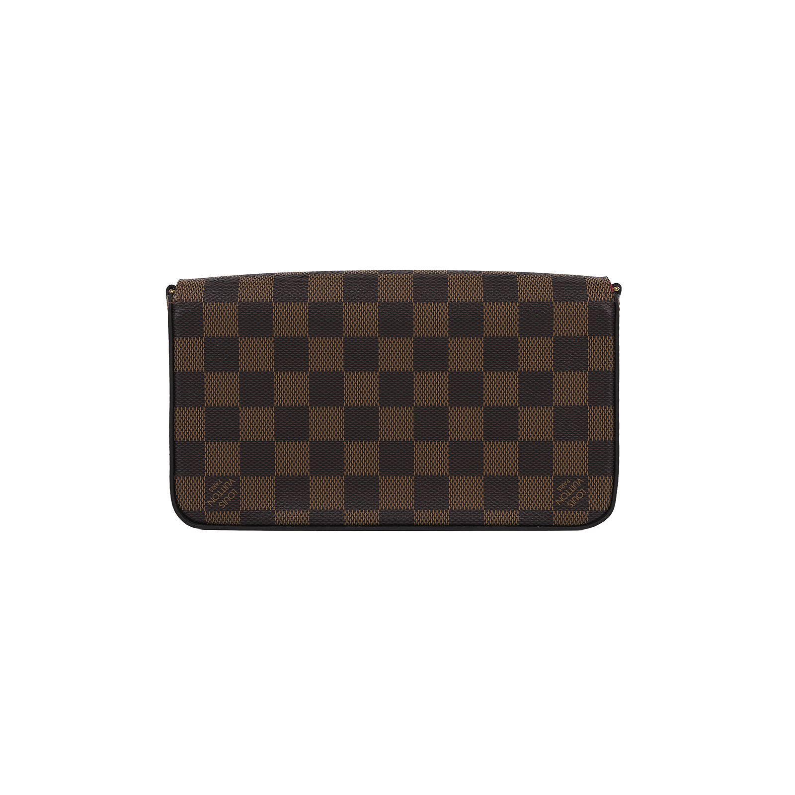 路易威登 LOUIS VUITTON Pochette Félicie 鏈帶扣式斜背 手拿 長夾 Ebène帆布 櫻桃紅 N63032  原廠盒子/防塵袋